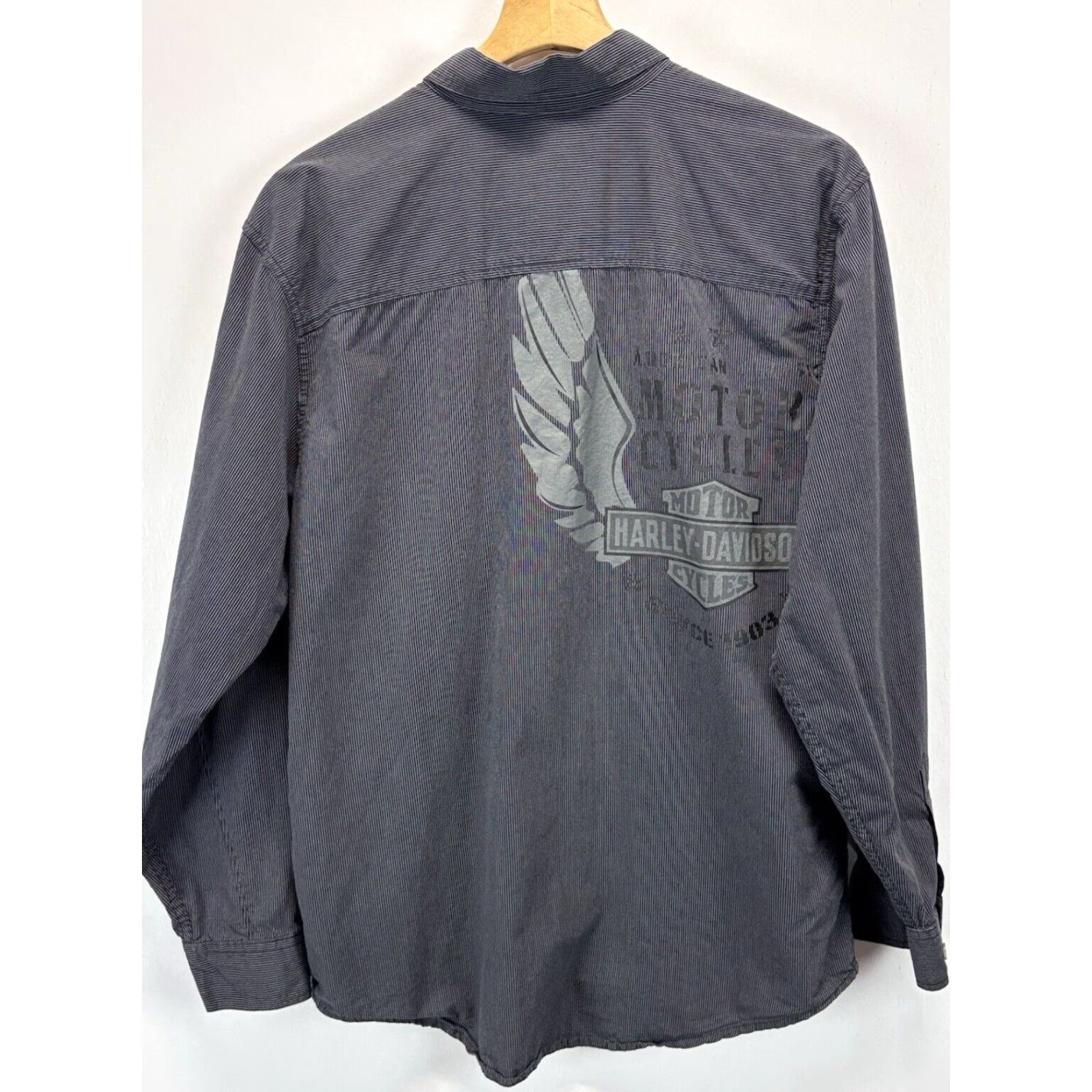 Harley Davidson Harley-Davidson Double Sided Graphic Shirt Large Mens Grey Button Up Long Sleeve Size US L / EU 52-54 / 3 - 4 Thumbnail