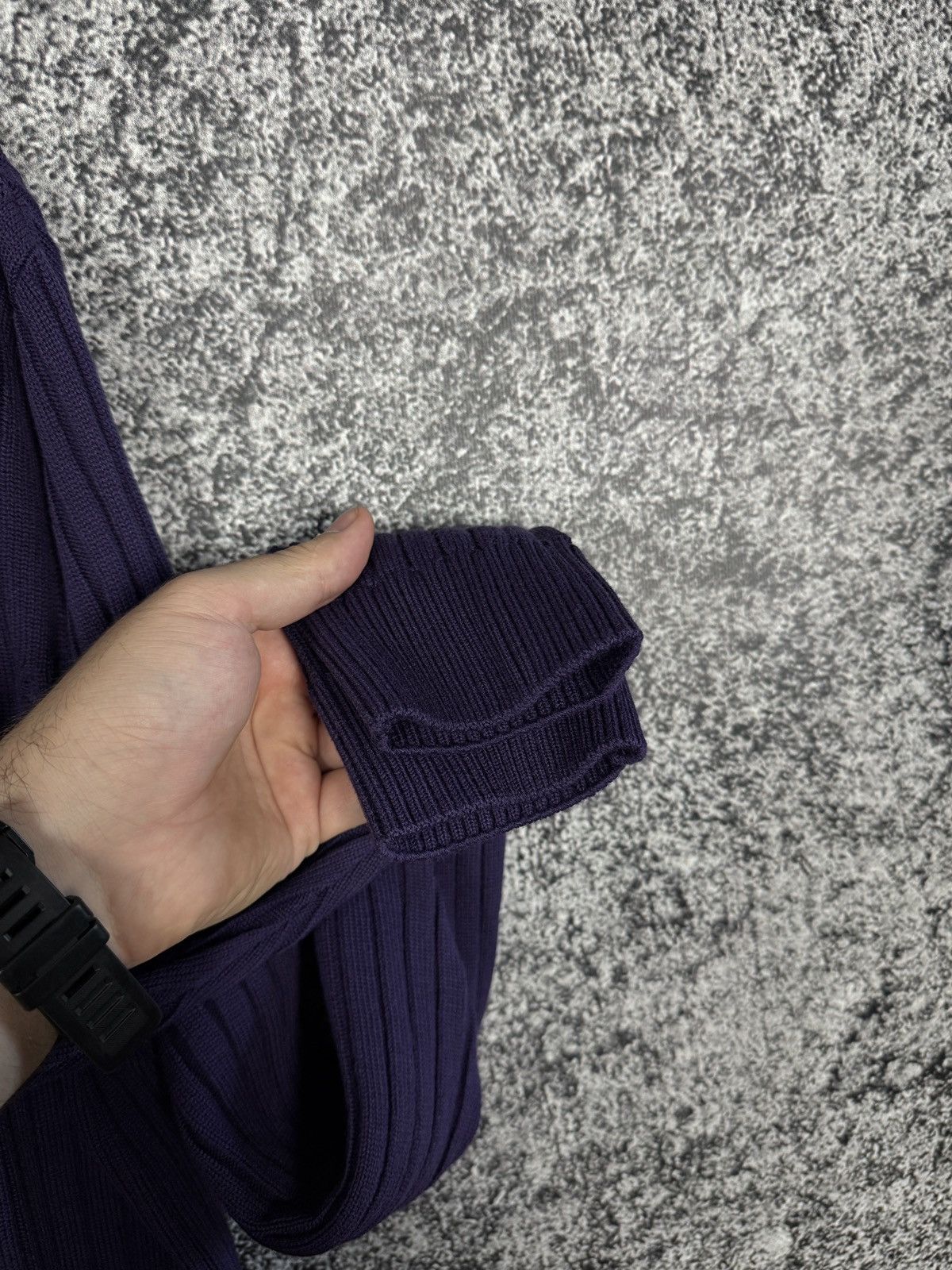Lacoste Lacoste Vintage 1/4 Zip Ribbed Sweater Purple Pullover XL Size US XL / EU 56 / 4 - 8 Thumbnail