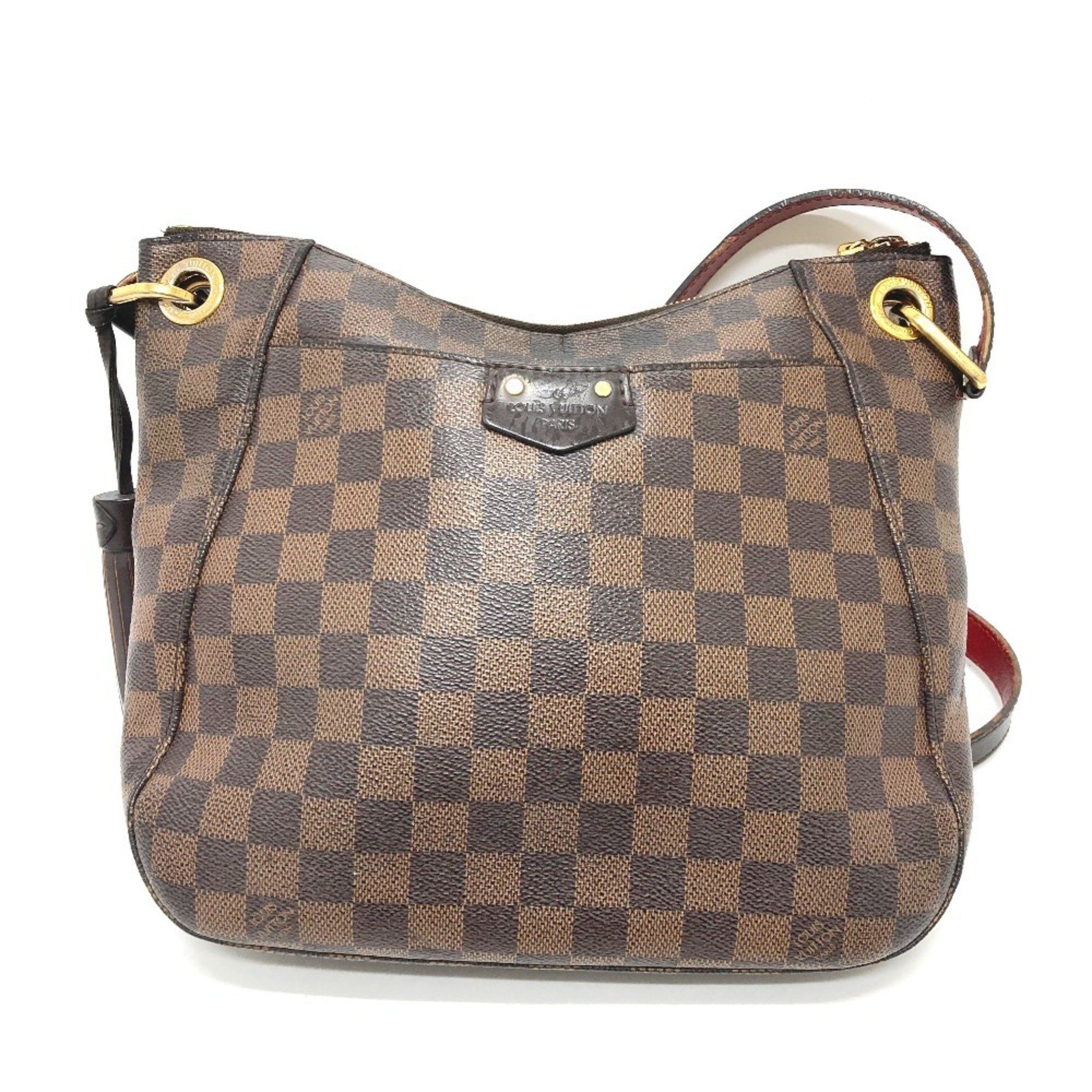 Louis Vuitton N42230 Damier South Bank Pochette Bag Crossbody Tassel Shoulder Canvas Women's Brown