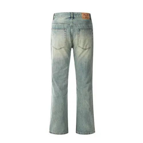 Jean Wide-leg washed straight whisker ripped cargo flared jeans Size US 32 / EU 48 - 3 Thumbnail
