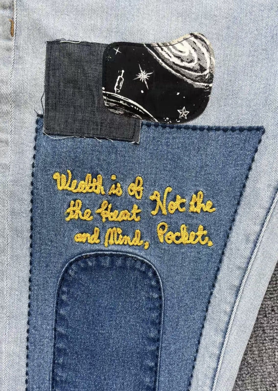 Billionaire Boys Club BBC Distressed Embroidered Slim-Fit Stretch Jeans Size US 34 / EU 50 - 6 Thumbnail