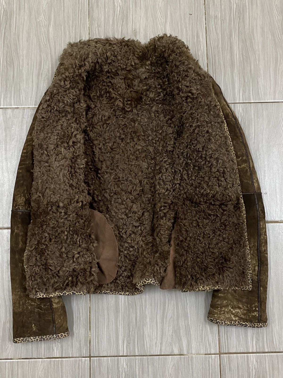Vintage Vintage Shearling Fur Jacket with Leopard Trim Size M / US 6-8 / IT 42-44 - 3 Thumbnail