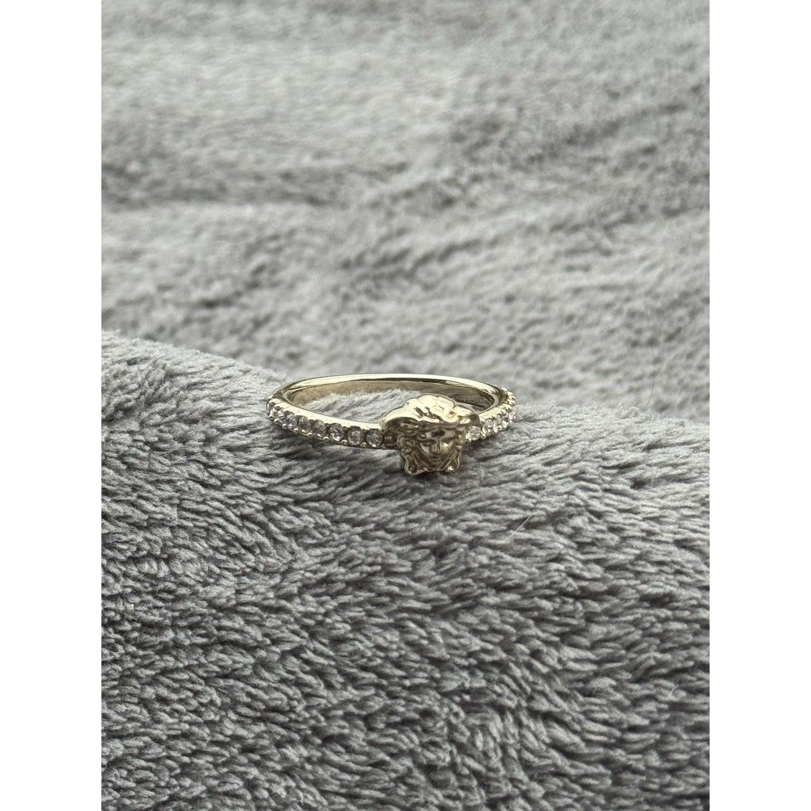 Versace Versace medusa head logo crystal gold ring Size ONE SIZE - 7 Thumbnail