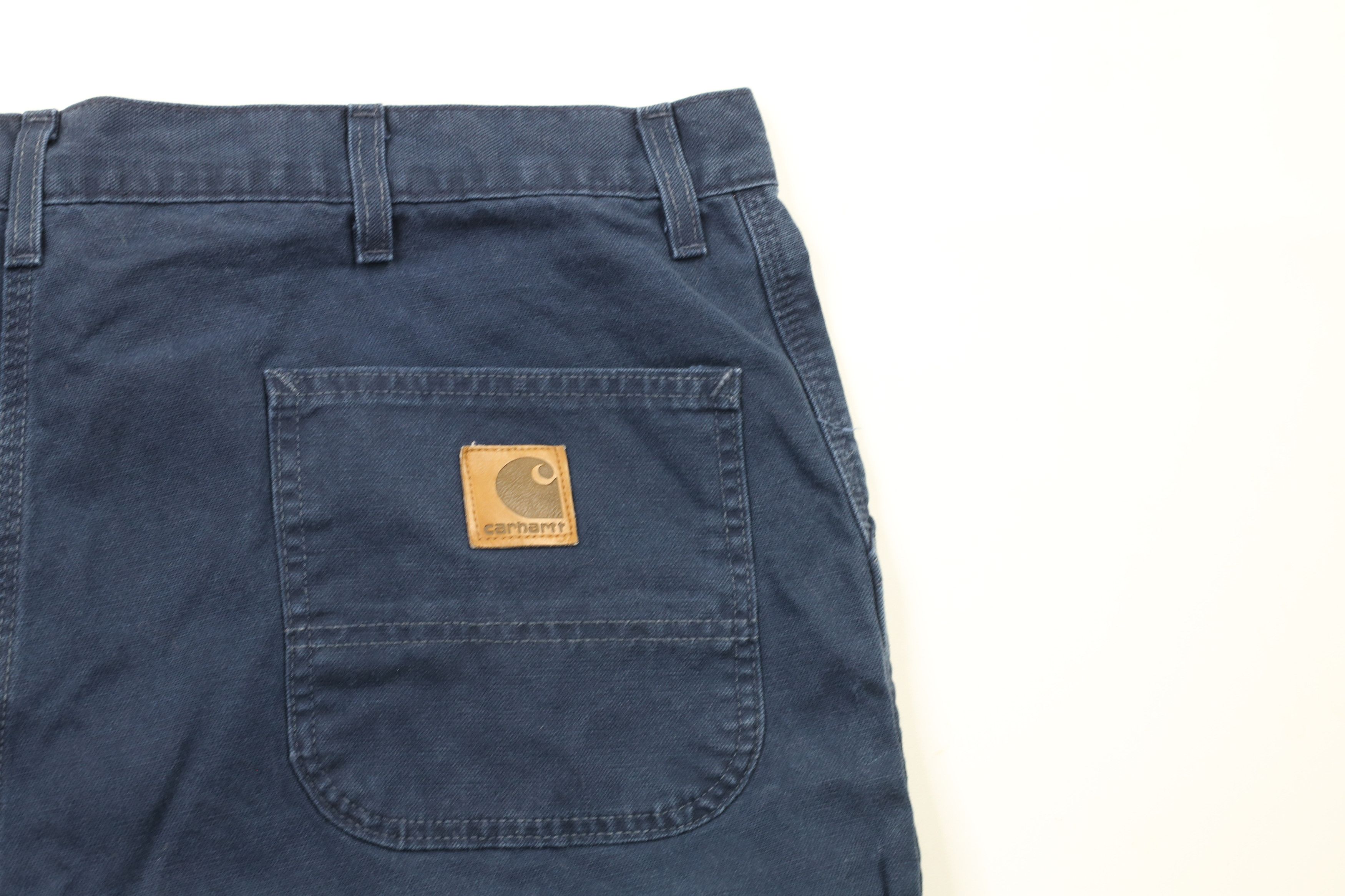 Carhartt × Vintage Vintage 90s Carhartt Above Knee Canvas Shorts Navy Blue USA Size US 44 / EU 60 - 9 Thumbnail