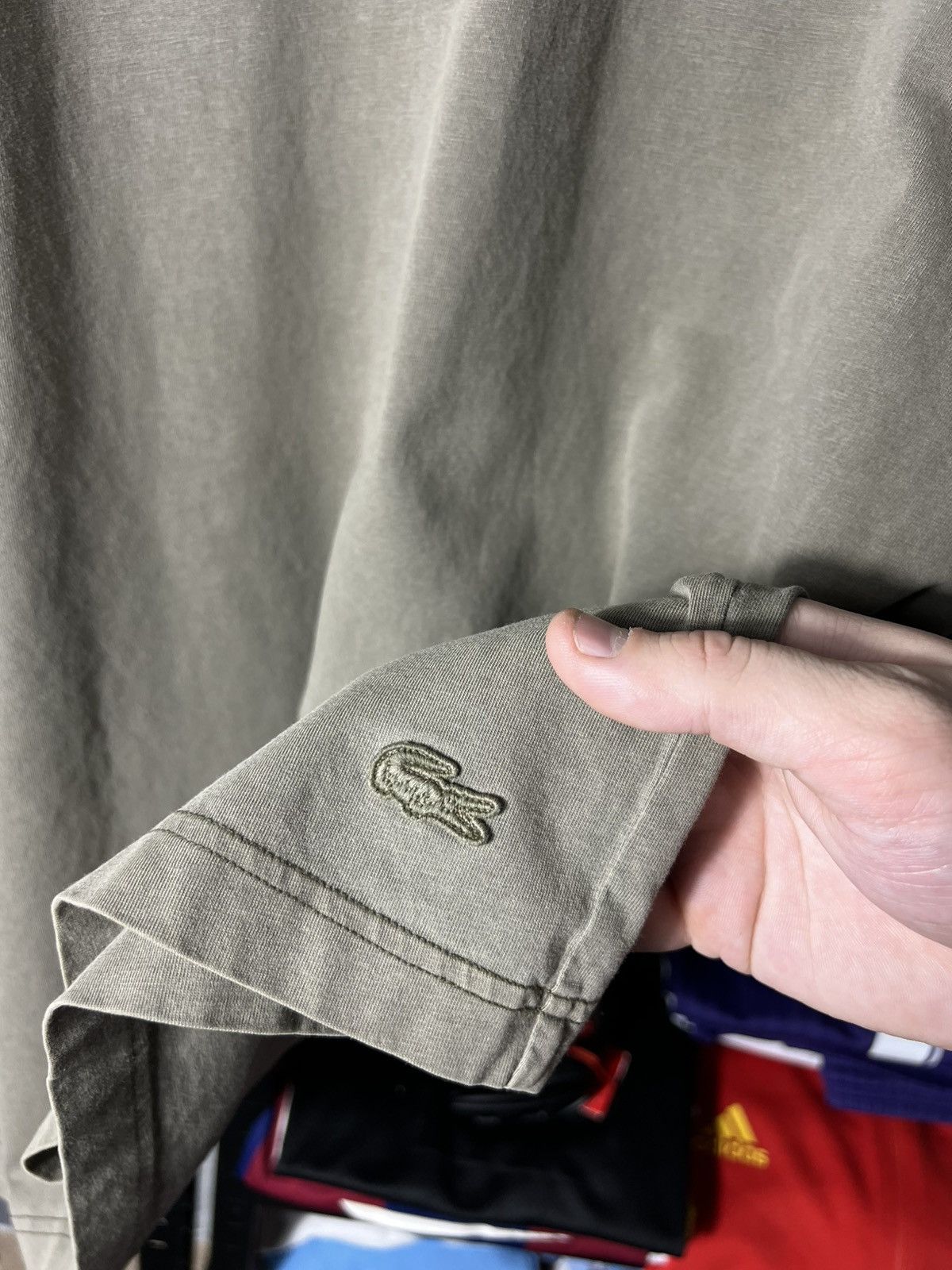Lacoste Lacoste Loose Fit Embroidered Logo T‑Shirt Khaki Green Y2K Size US XL / EU 56 / 4 - 12 Thumbnail