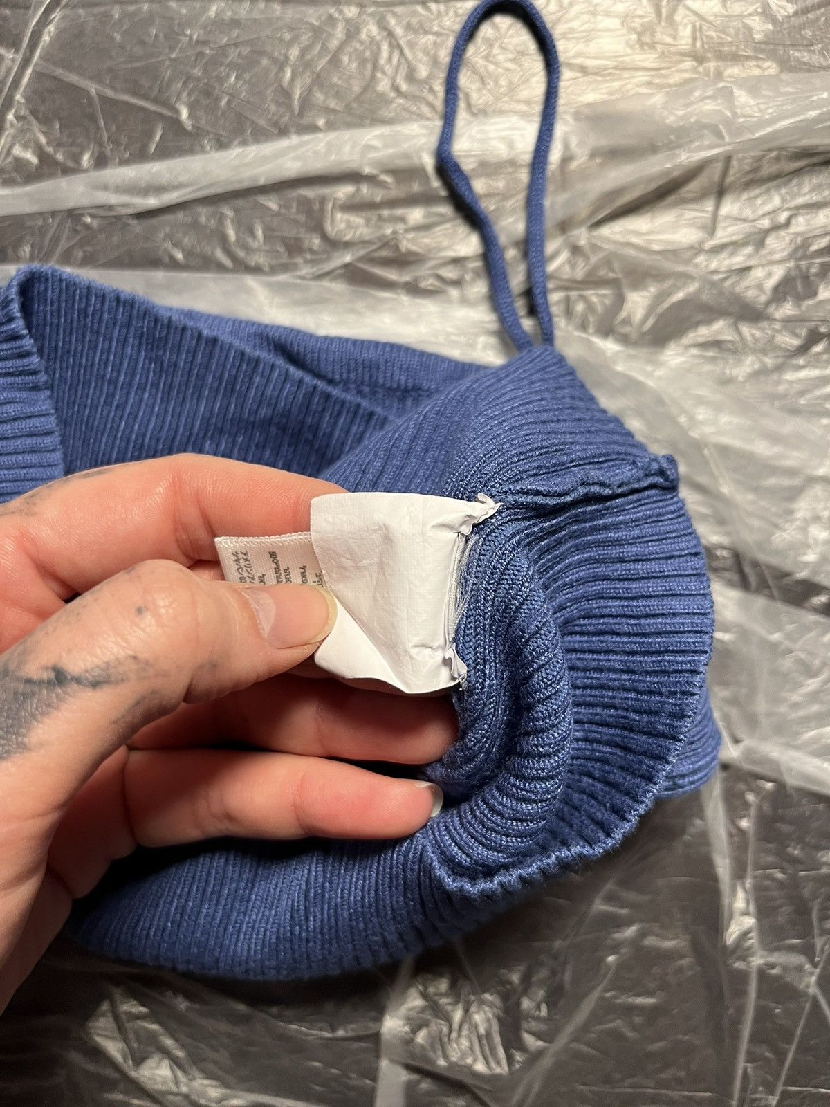 Other Astonishing Power Blue Knit Crop Top Y2K Size S / US 4 / IT 40 - 3 Thumbnail