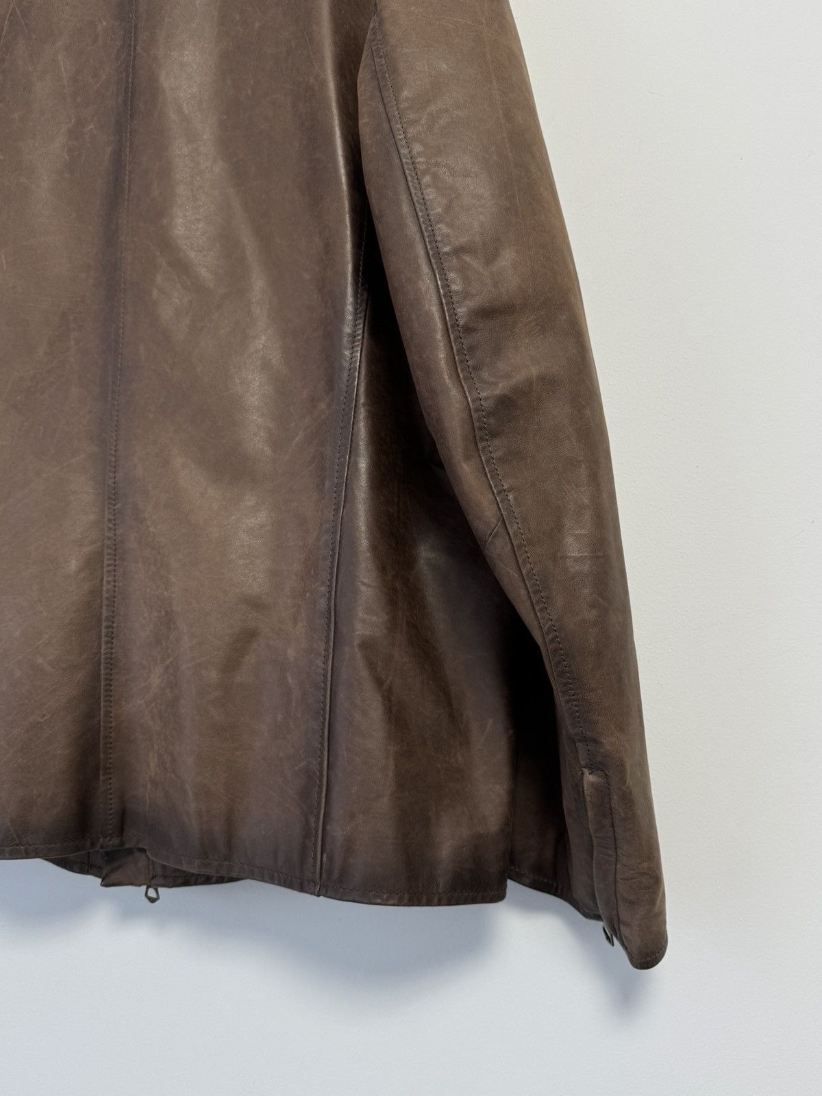 Other LUTIAN VENEZIA Leather Blazer Classic Lamb Nappa Brown Size US L / EU 52-54 / 3 - 18 Thumbnail