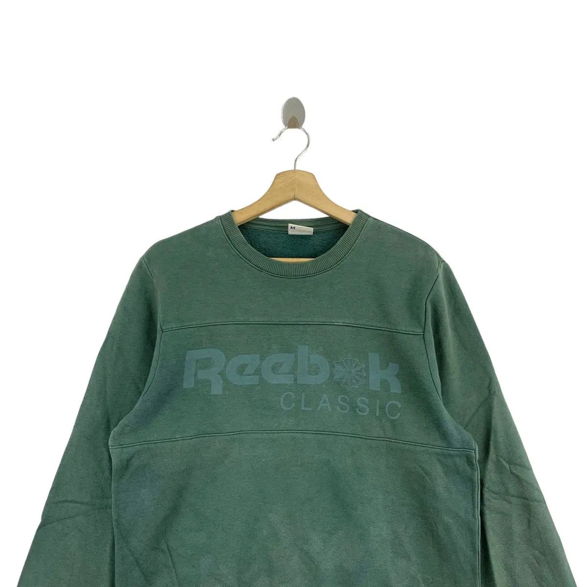 Reebok Vtg REEBOK UK CLASSIC Logo Natural Faded Green Sweatshirt Size M / US 6-8 / IT 42-44 - 3 Thumbnail
