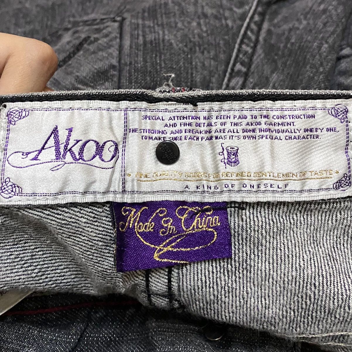 AKOO Rare Design Vintage Brand Akoo Rapper Baggy Jeans 2000s Size US 34 / EU 50 - 9 Thumbnail