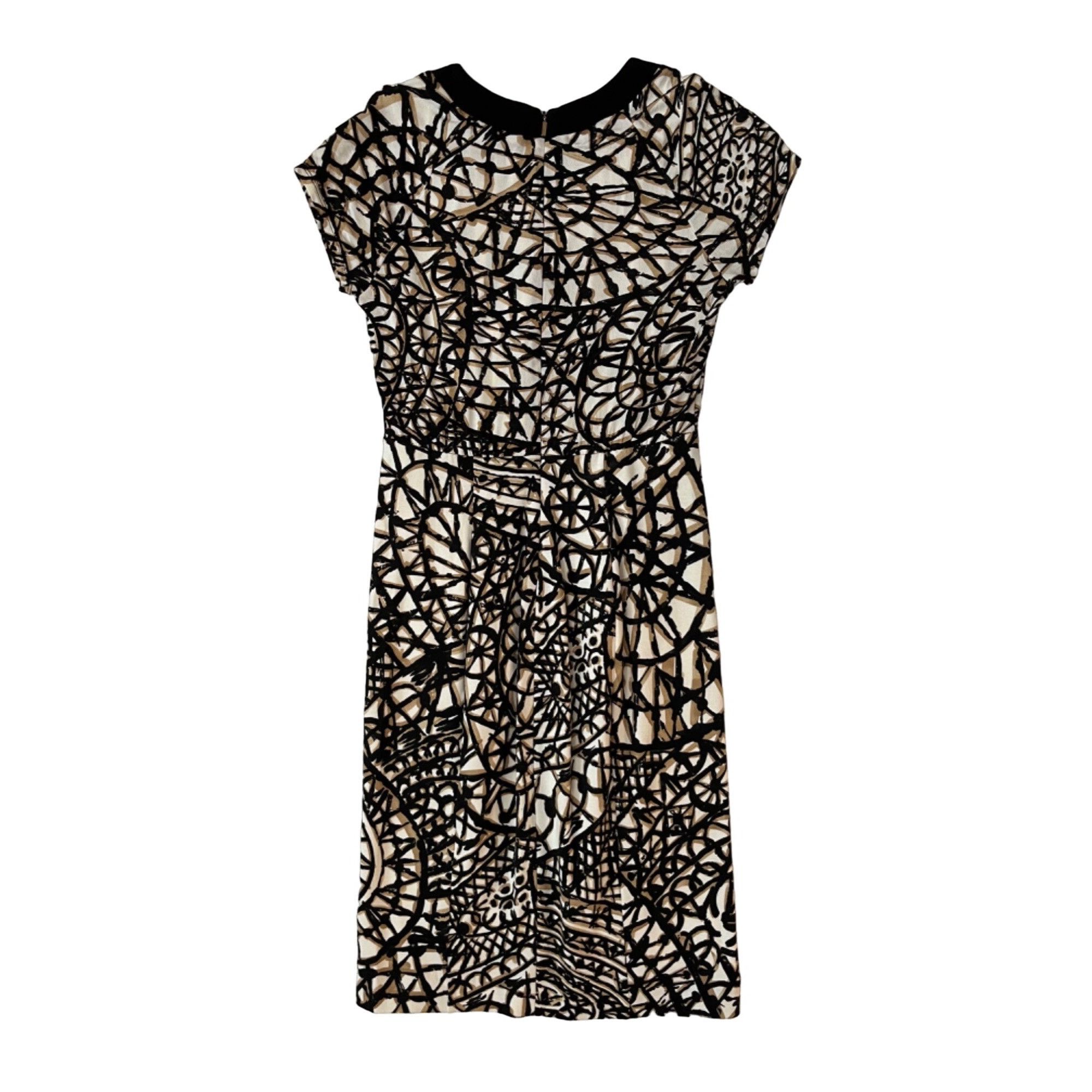 Max Mara $885 New Max Mara 38 US 4 Sheath Dress Jersey Knit Geo Midi Size S / US 4 / IT 40 - 3 Thumbnail