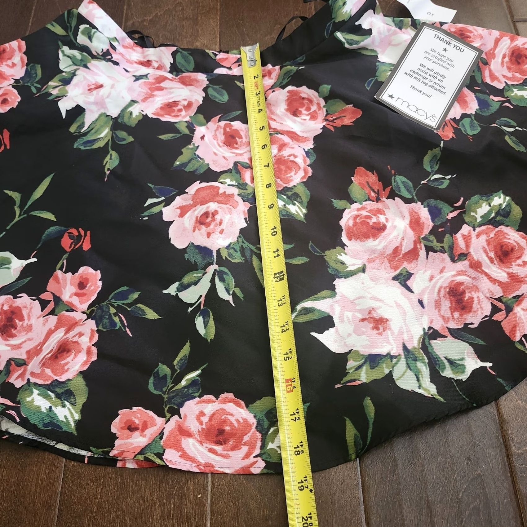 Vintage VINTAGE City Studio ROSE Black Rose Floral Party Skirt NWT - Size 13 Size 34" / US 12 / IT 48 - 7 Thumbnail