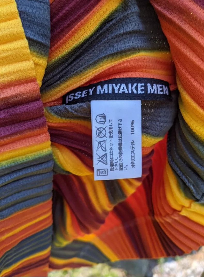 Issey Miyake Issey Miyake Orange and black striped short-sleeved shirt Size M / US 6-8 / IT 42-44 - 4 Thumbnail