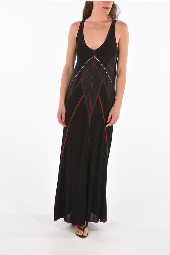 image of Diesel Black Gold Scoop Neckline Sleeveless Delphic Maxi Dress, Women's (Size Medium)