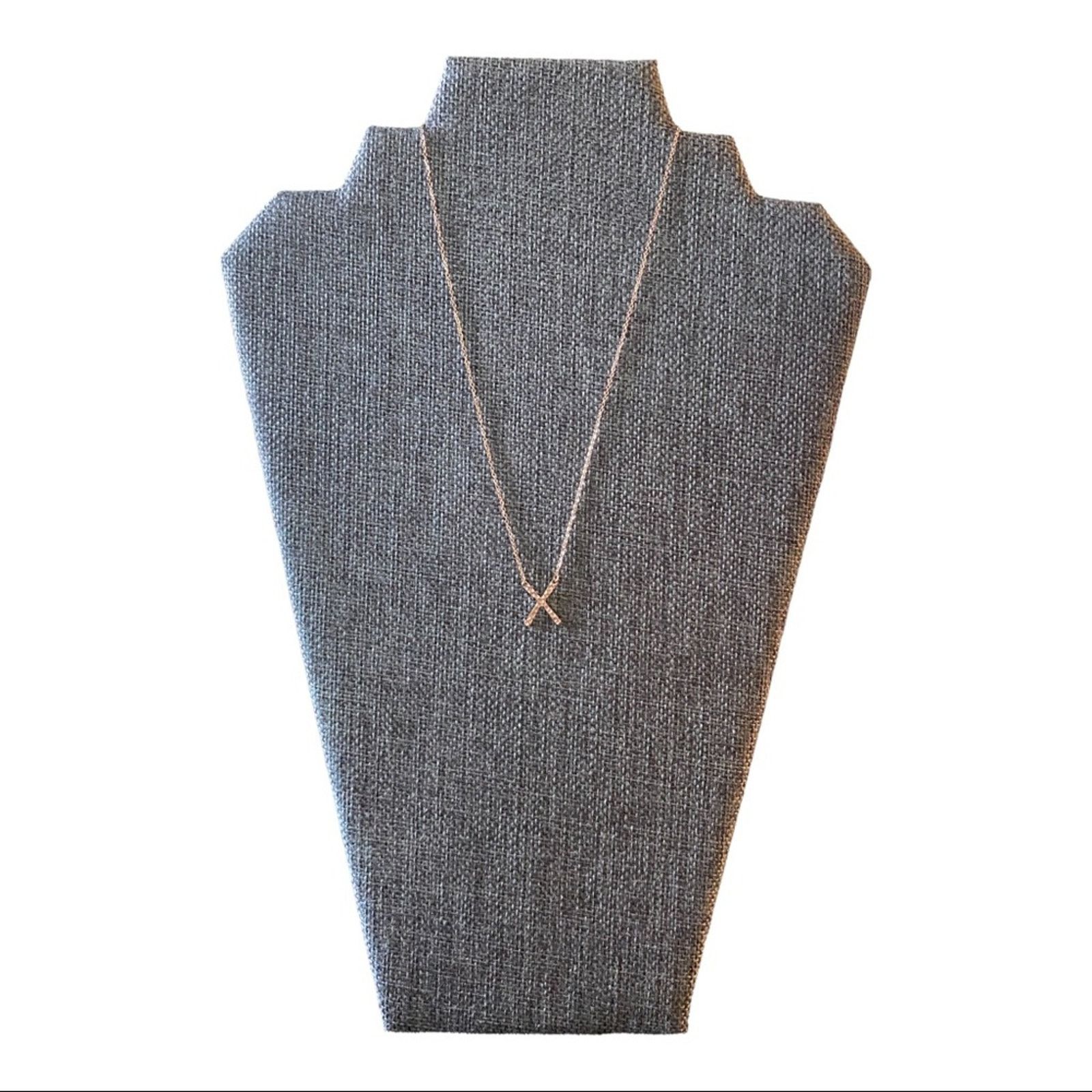 Other Rose Gold X Hammered Metal Necklace NEW Size ONE SIZE - 2 Thumbnail