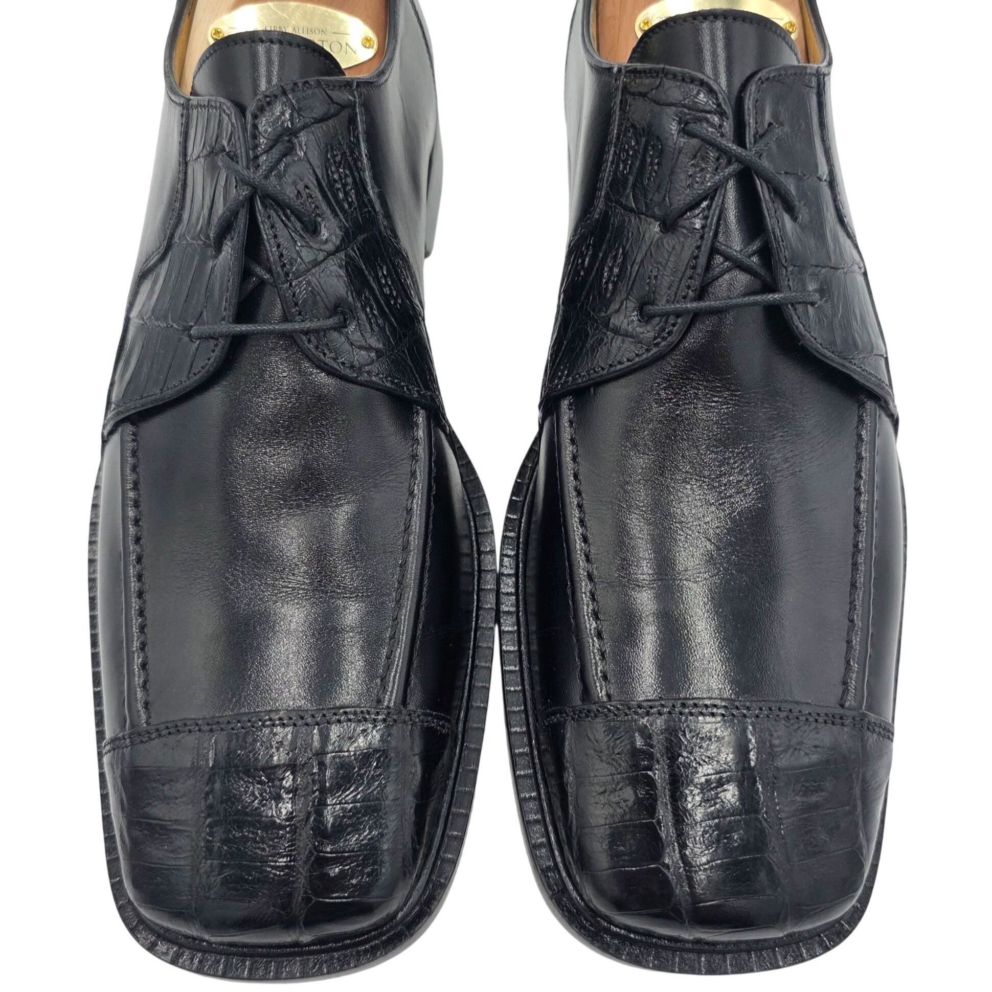 Belvedere NEW Vintage Belvedere Black Exotic Crocodile Italy Dress Sho Size US 7.5 / EU 40-41 - 2 Thumbnail