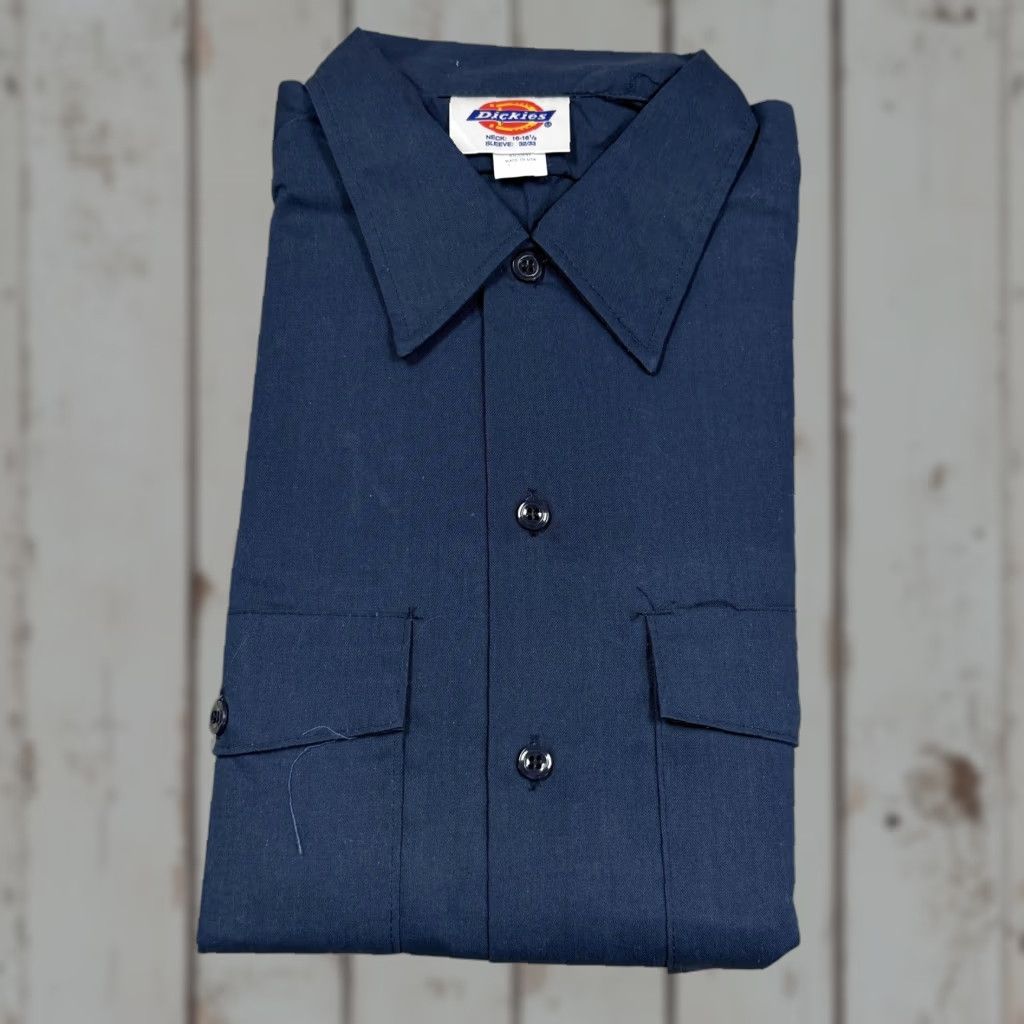 Dickies VINTAGE Dickies Shirt Mens L Blue Workwear Long Sleeve Button-Up 90s Decade Size US L / EU 52-54 / 3 - 1 Thumbnail