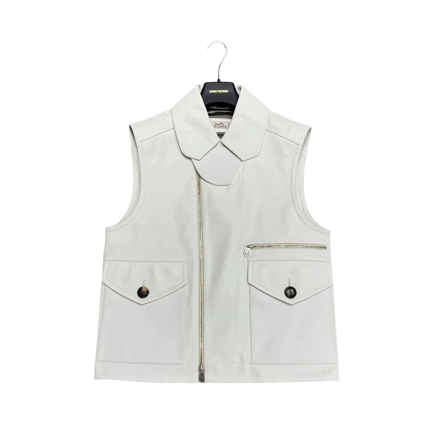 Hermes Hermes Calfskin Leather Zip Vest Size 44 Size US S / EU 44-46 / 1 - 1 Thumbnail