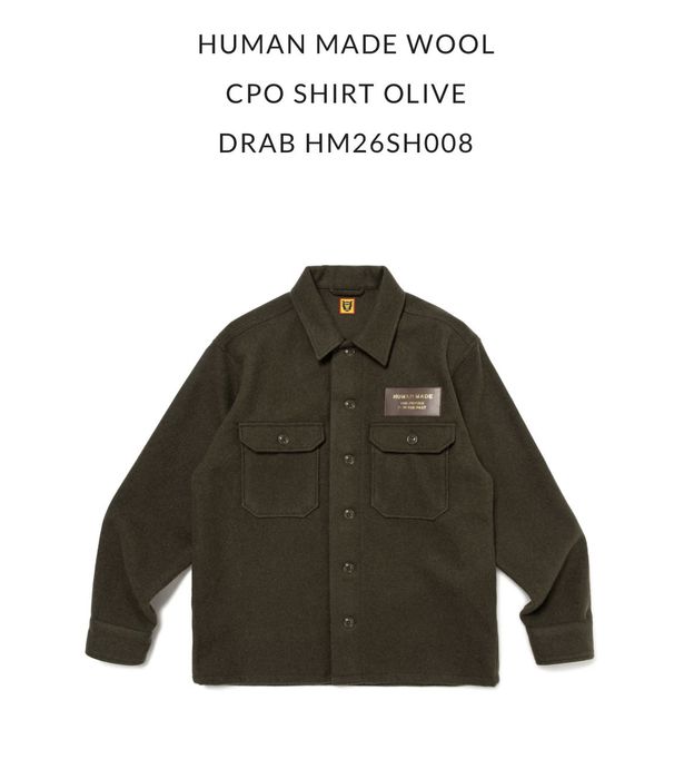 Human Made Human Made CPO Wool Shirt - Olive Drab | Grailed