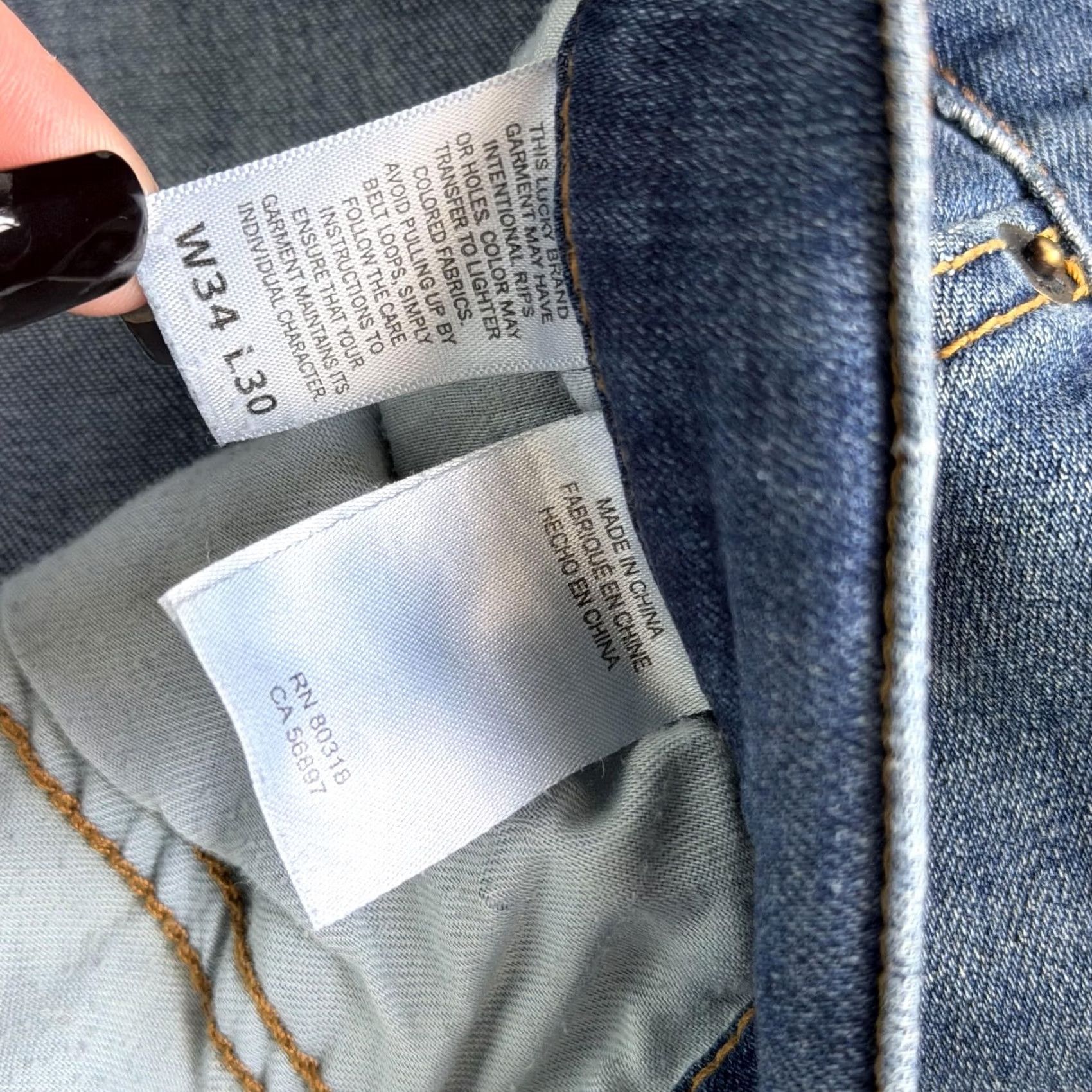 Lucky Brand Lucky Brand 223 Straight Jeans Mens 34x30 Medium Wash Blue Denim For Repair Size US 34 / EU 50 - 7 Thumbnail