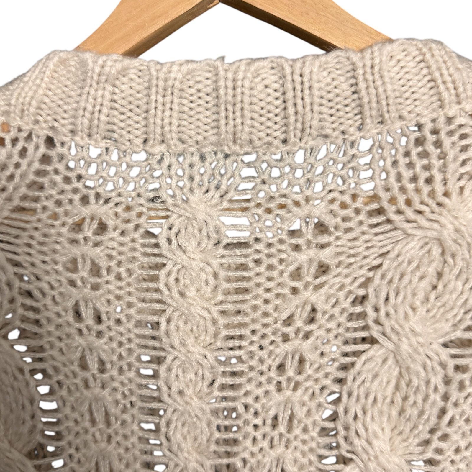 SHIPS Wooden Ships Sweater Women's S/M Cream Open Knit Pullover Size M / US 6-8 / IT 42-44 - 7 Thumbnail