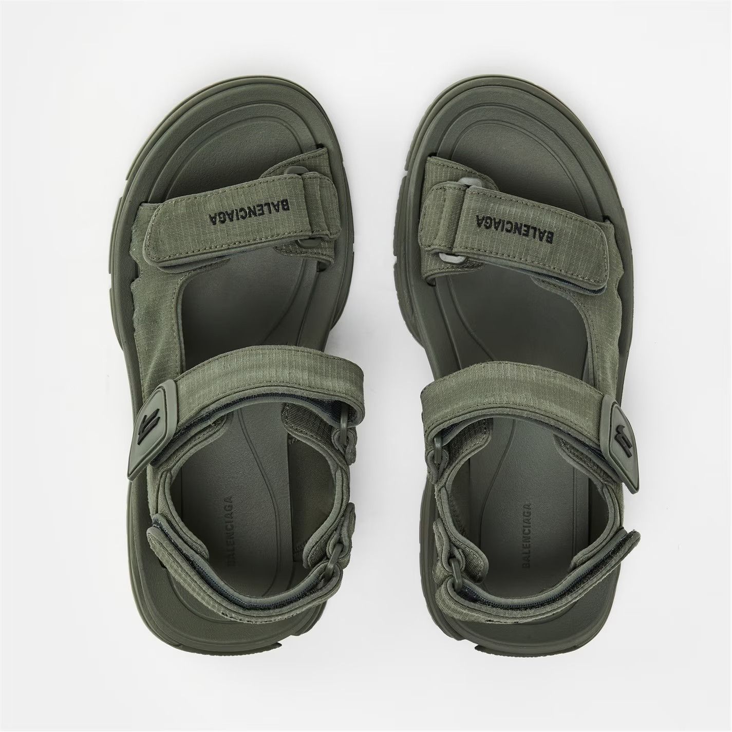 Balenciaga o1g2r1mq0226 Flat Sandals In Kaki Size US 7 / EU 40 - 3 Thumbnail