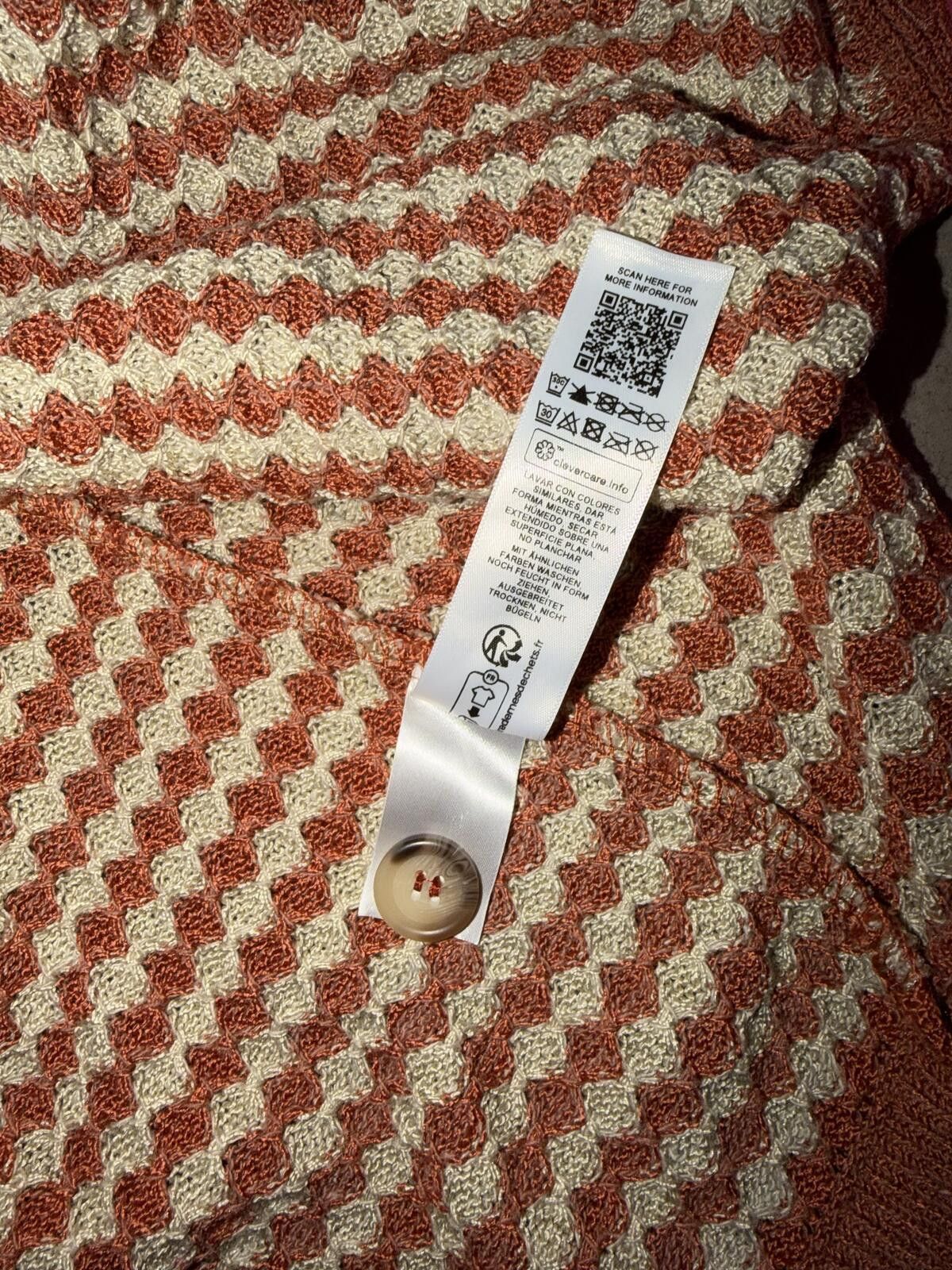 Topman Topman / Crochet Knit Button Up Polo Textured / Rust Size US M / EU 48-50 / 2 - 10 Thumbnail