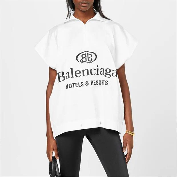 Balenciaga o1g2r1mq0924 Oversized Shirts in White & Black Size M / US 6-8 / IT 42-44 - 4 Thumbnail
