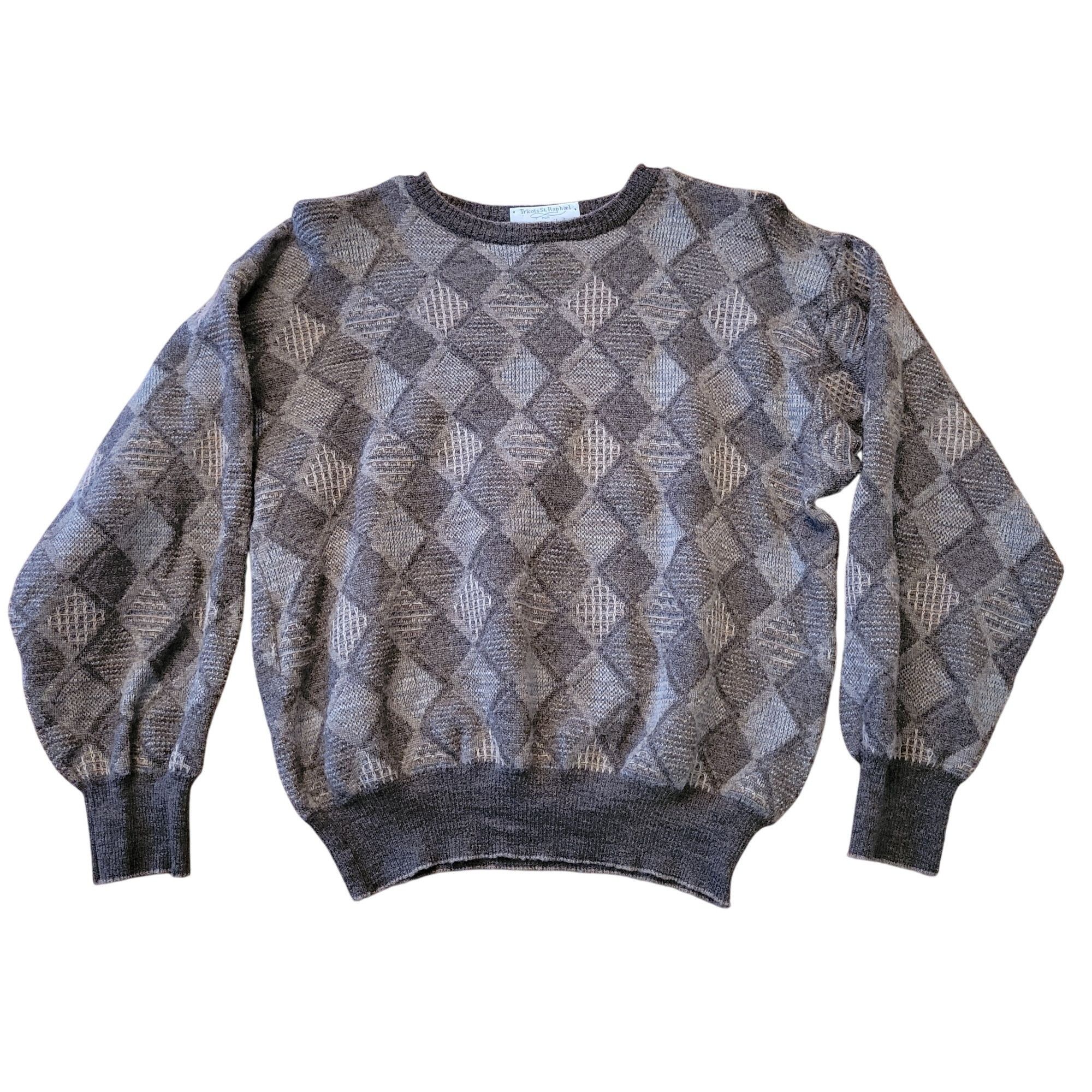 Vintage Vintage Tricots St Raphael Bloomingdales Wool Argyle Sweater Size US M / EU 48-50 / 2 - 1 Thumbnail
