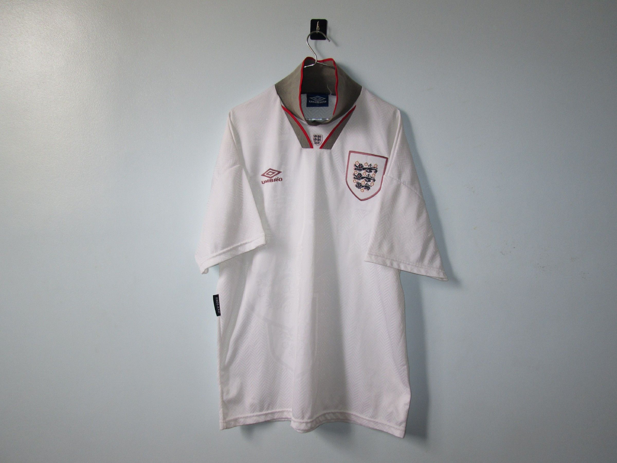 Umbro ENGLAND 1994 1995 WORLD CUP HOME JERSEY Size US XL / EU 56 / 4 - 1 Thumbnail
