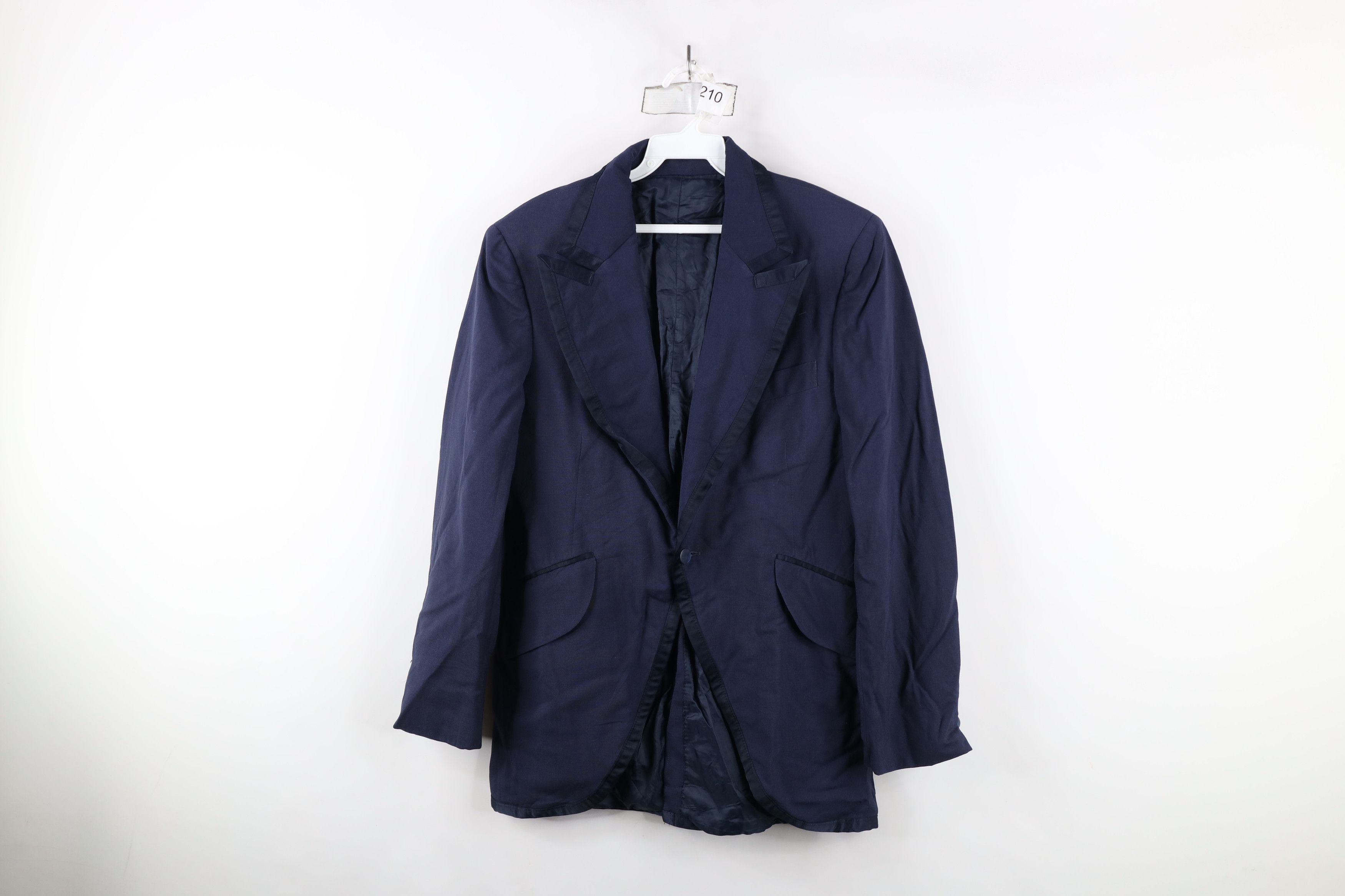 Vintage Vintage 60s Smoking Button Tuxedo Suit Coat Jacket Blue USA Size US M / EU 48-50 / 2 - 1 Thumbnail