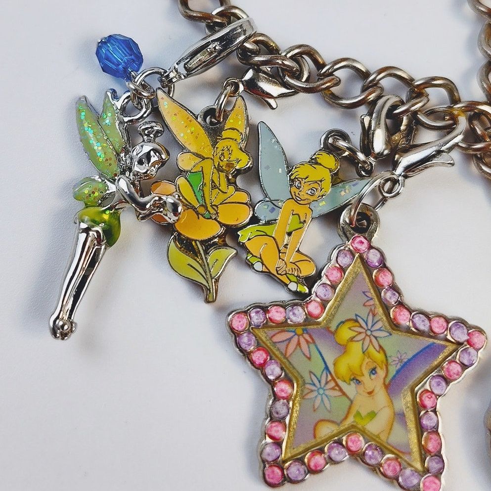Disney Disney Tinker Bell 6 Charm Silver-Toned Bracelet Size ONE SIZE - 2 Thumbnail