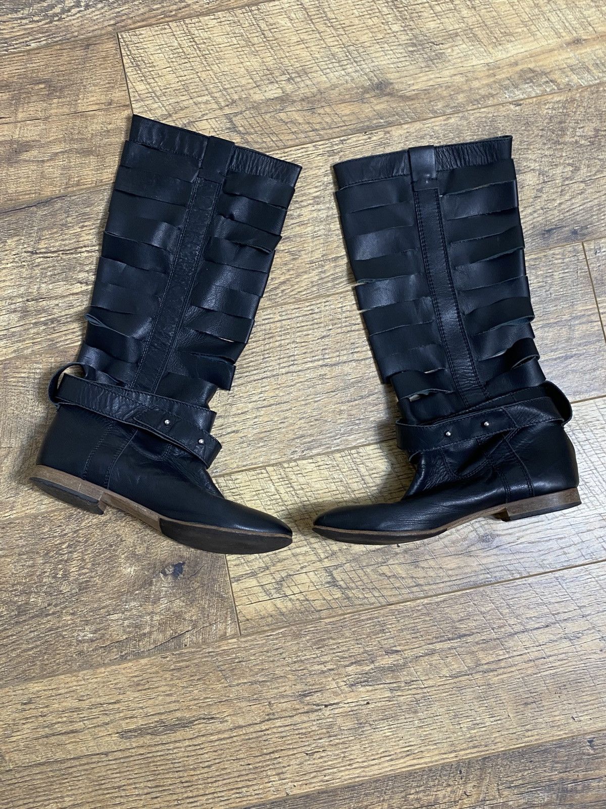 Japanese Brand Fornarina Archive Avant Garde Leather Cut-Out Boots Rare Size US 8 / IT 38 - 4 Thumbnail