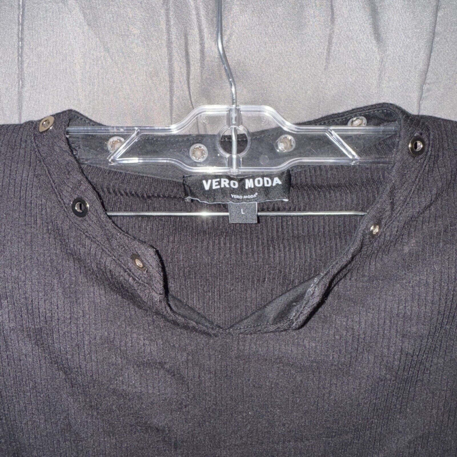 Other Vero Moda Minder Rib Jersey Women Size Large Black 3/4 Sleev Size L / US 10 / IT 46 - 11 Thumbnail