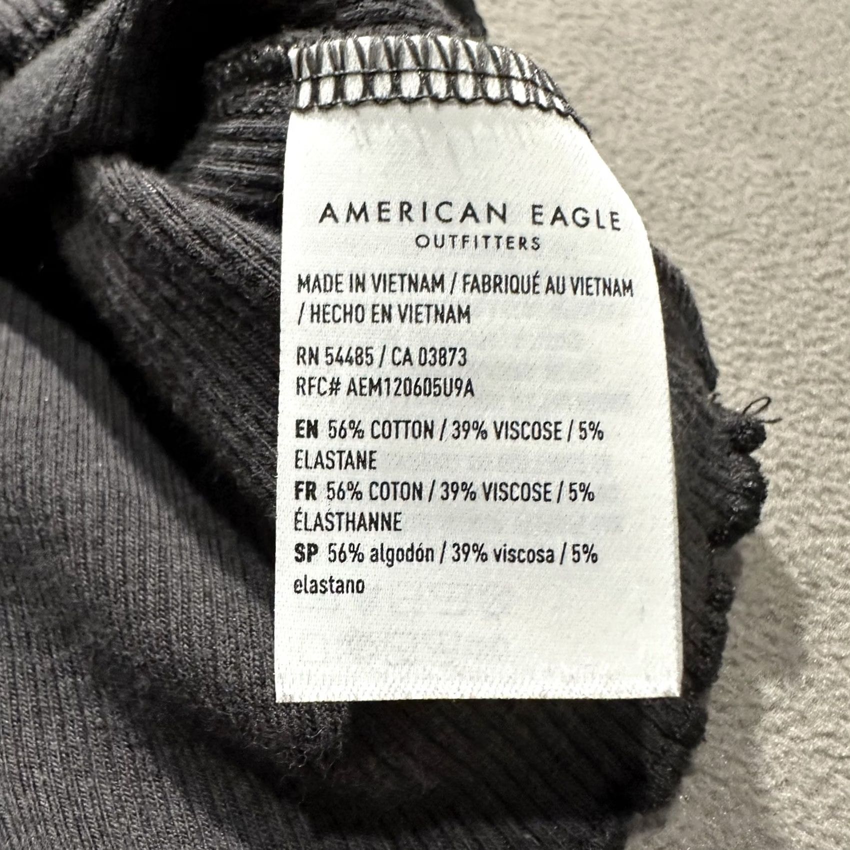 American Eagle Outfitters American Eagle Tank Top Womens M Gray Cropped Henley Cami Lettuce Edge Size M / US 6-8 / IT 42-44 - 3 Thumbnail