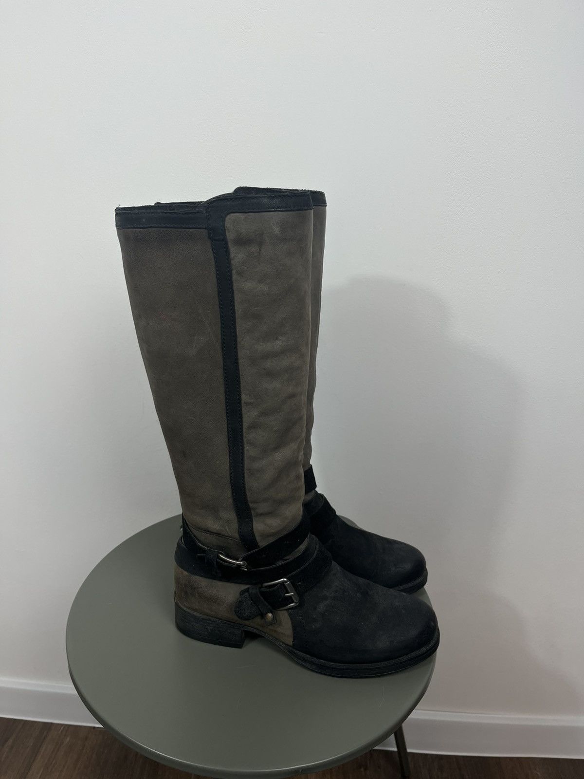 Other Women’s Leather Knee High Biker Boots Buckle Brown 40 US 9 Size US 9 / IT 39 - 10 Thumbnail