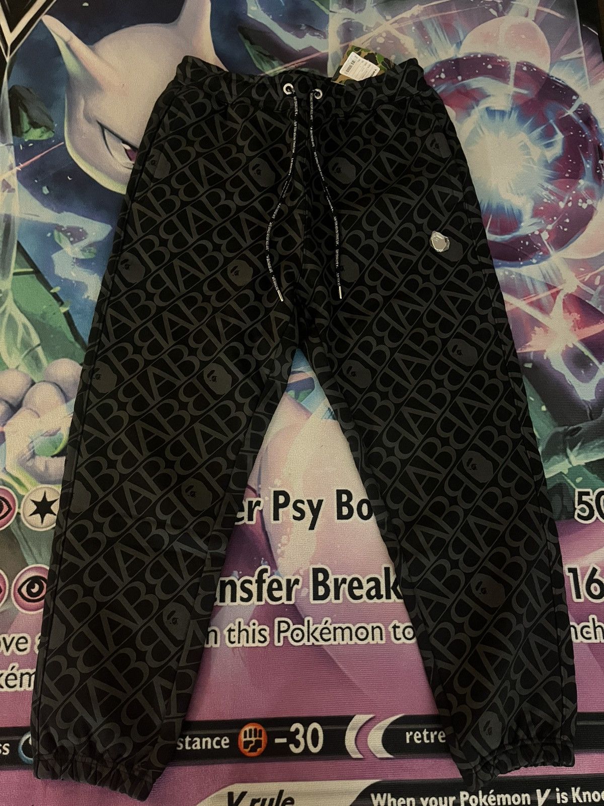 Bape NEW BAPE Monogram Logo Track Pants Large Black Metal Luxury Size US 34 / EU 50 - 1 Thumbnail