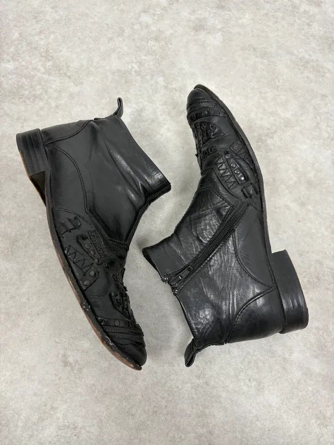 2000s Marithé + François Girbaud Black Ninja Leather Boots