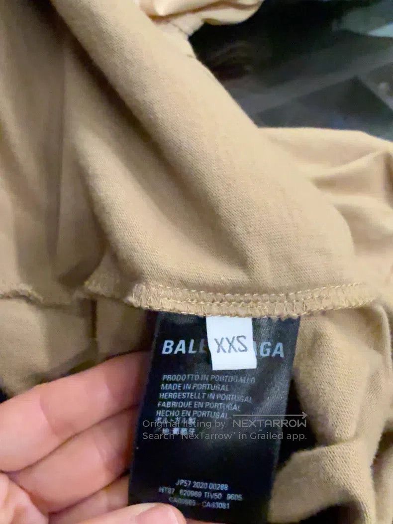 Balenciaga Balenciaga Khaki Letter Logo Short Sleeve T-Shirt Size US XXS / EU 40 - 4 Thumbnail