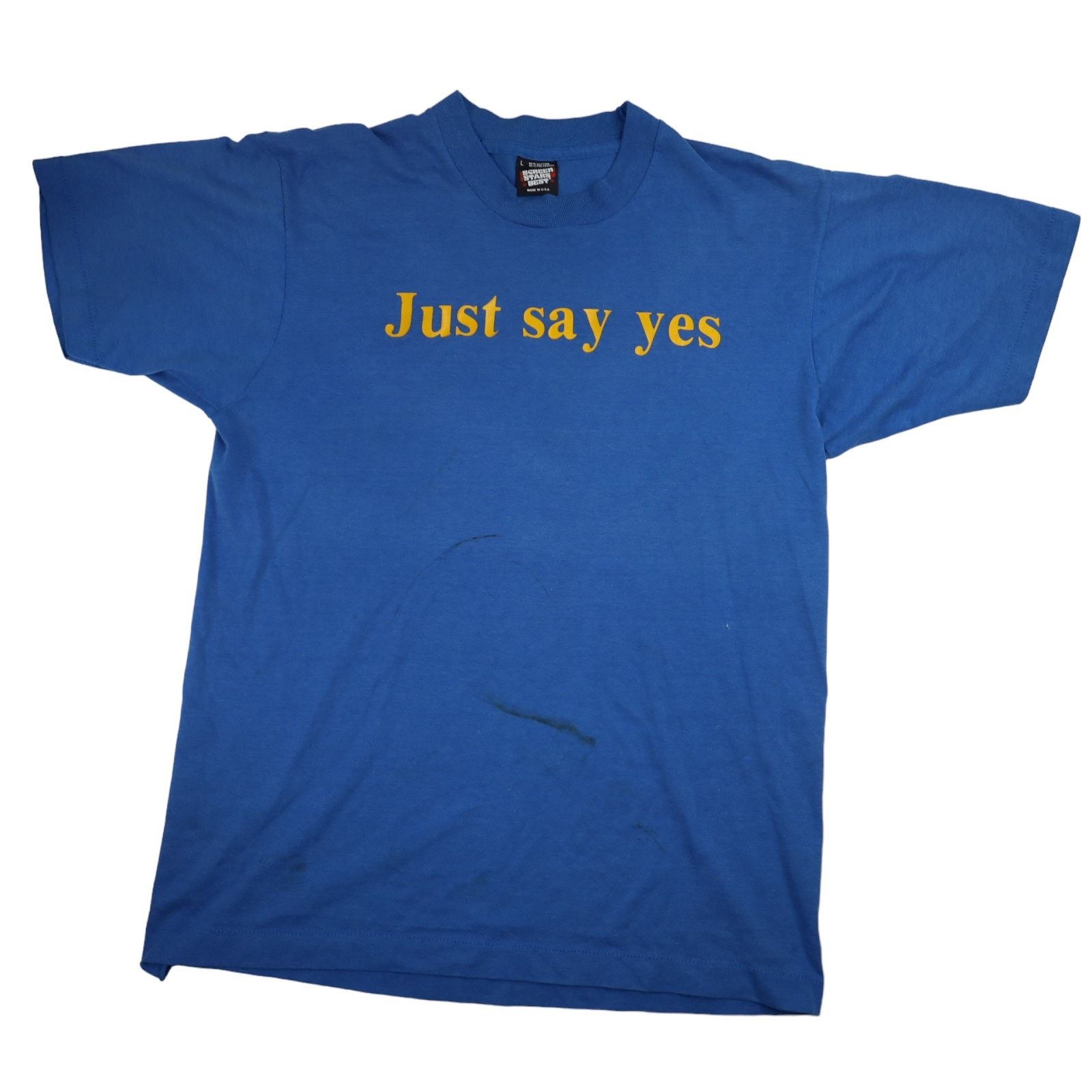Vintage Vintage "Just Say Yes" Graphic T Shirt Size US L / EU 52-54 / 3 - 1 Thumbnail