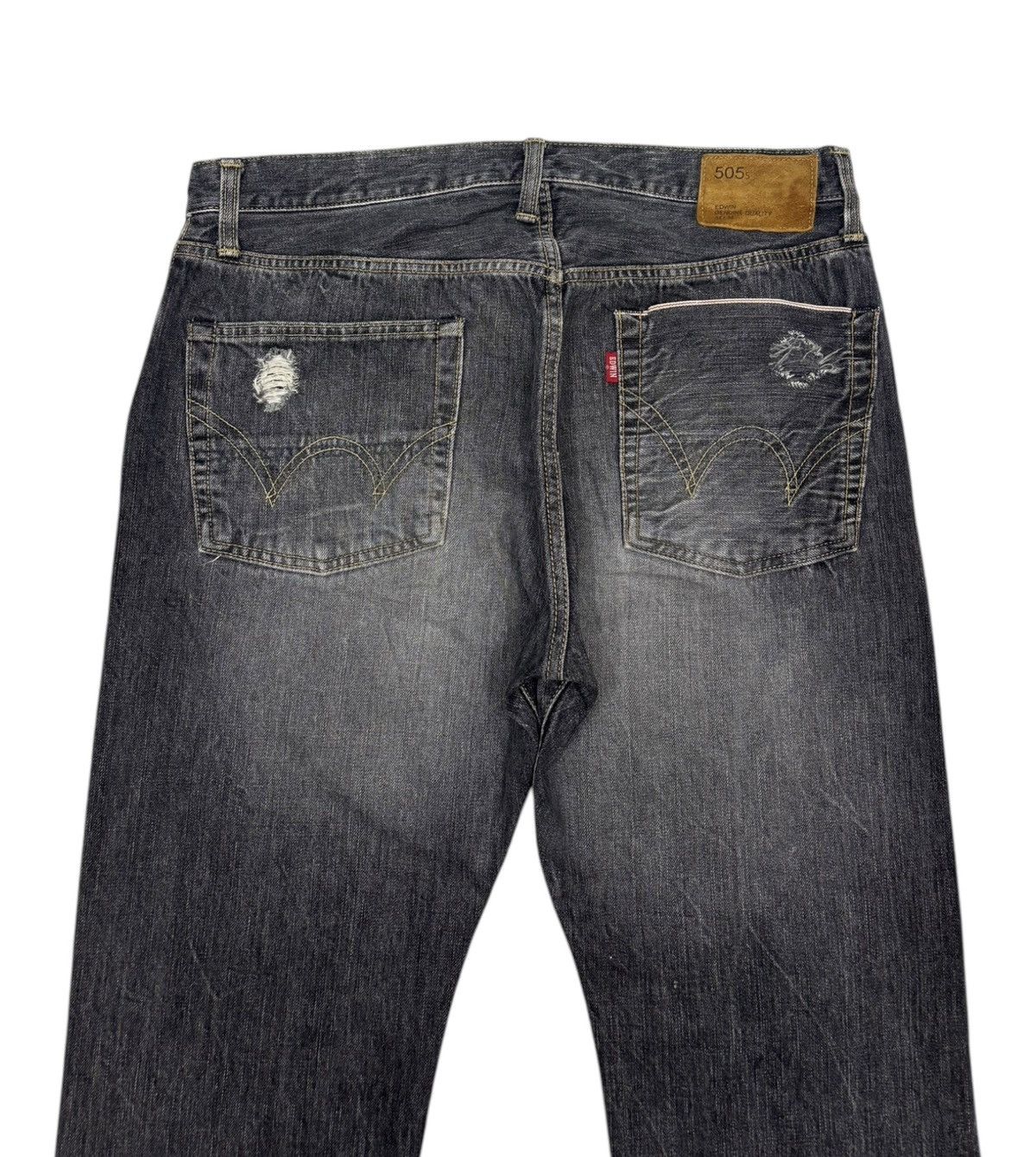 Edwin 🔥Rare🔥Edwin 505 Rips Distress Selvedge Denim Shorts Pants Size US 34 / EU 50 - 8 Thumbnail