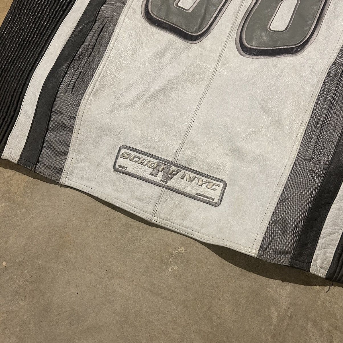 Schott × Vintage Crazy Vintage Y2K Schott NYC Oversized Racer Leather Jacket Size US XXL / EU 58 / 5 - 13 Thumbnail