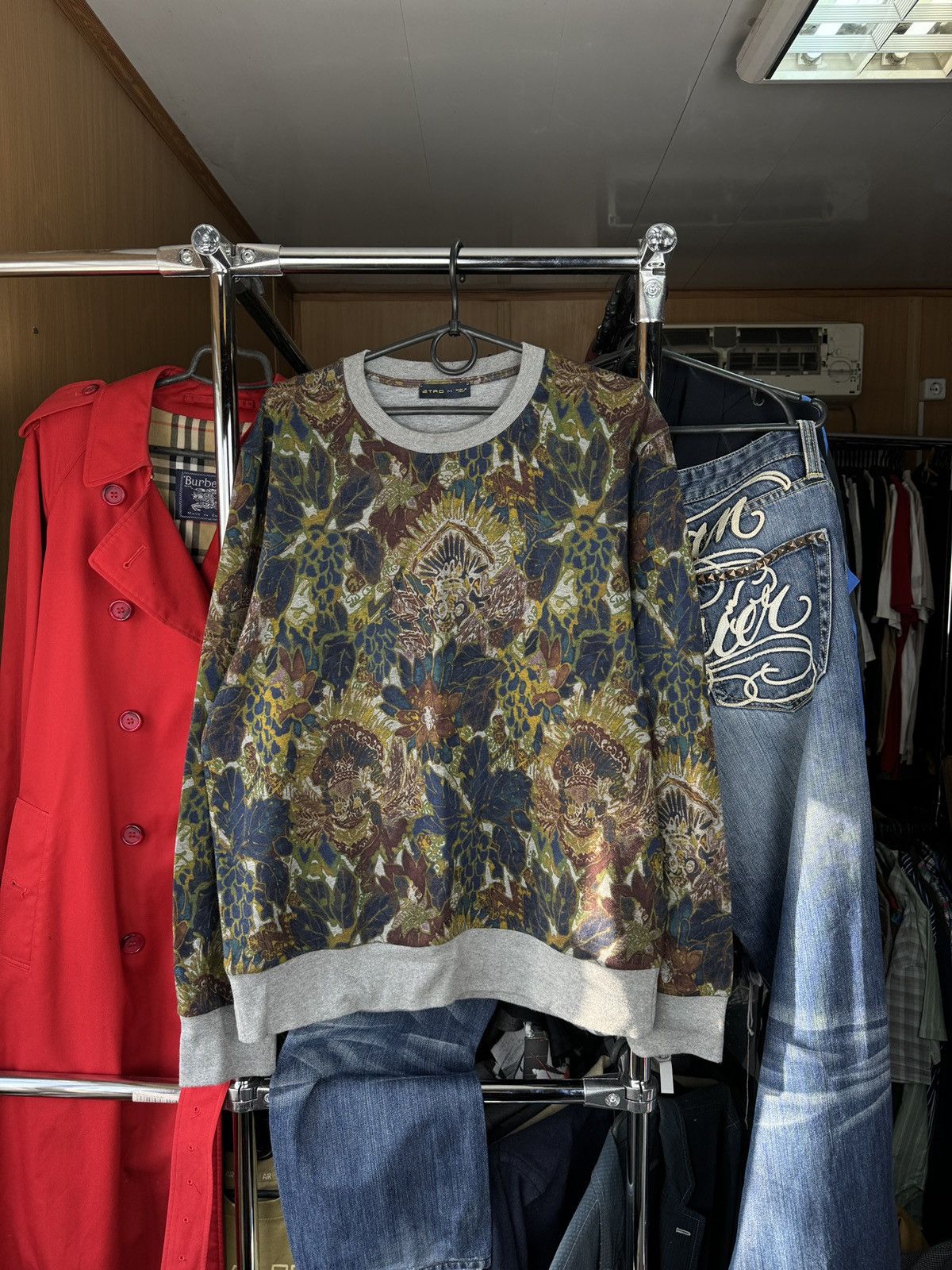 Mens Vintage Etro Sweatshirt floral luxury size M