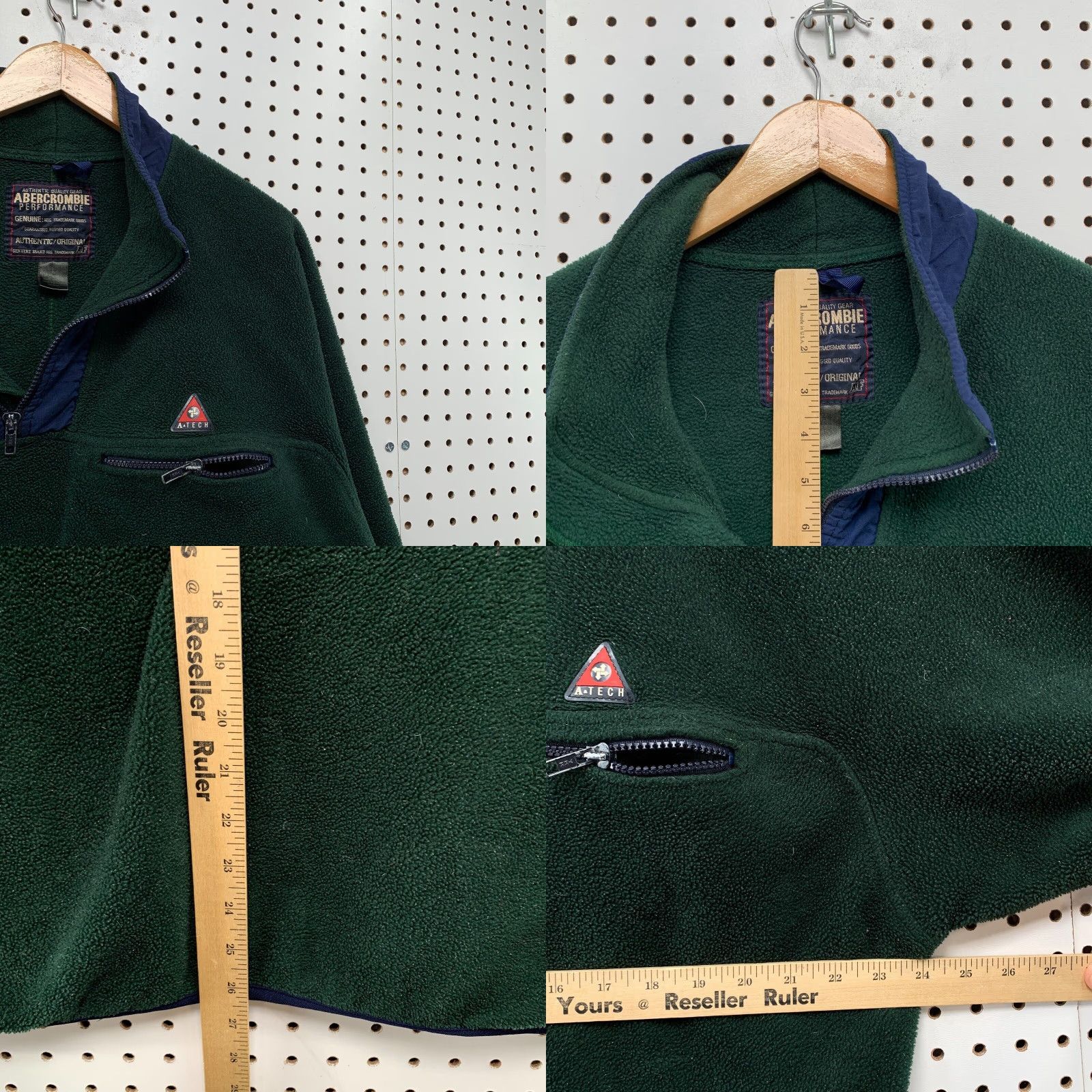 Abercrombie & Fitch VINTAGE Abercrombie & Fitch Jacket Pullover Fleece 1/4 Zip Mens Large Green 24x26 Winter, Spring, Fall Mens Size US L / EU 52-54 / 3 - 8 Thumbnail