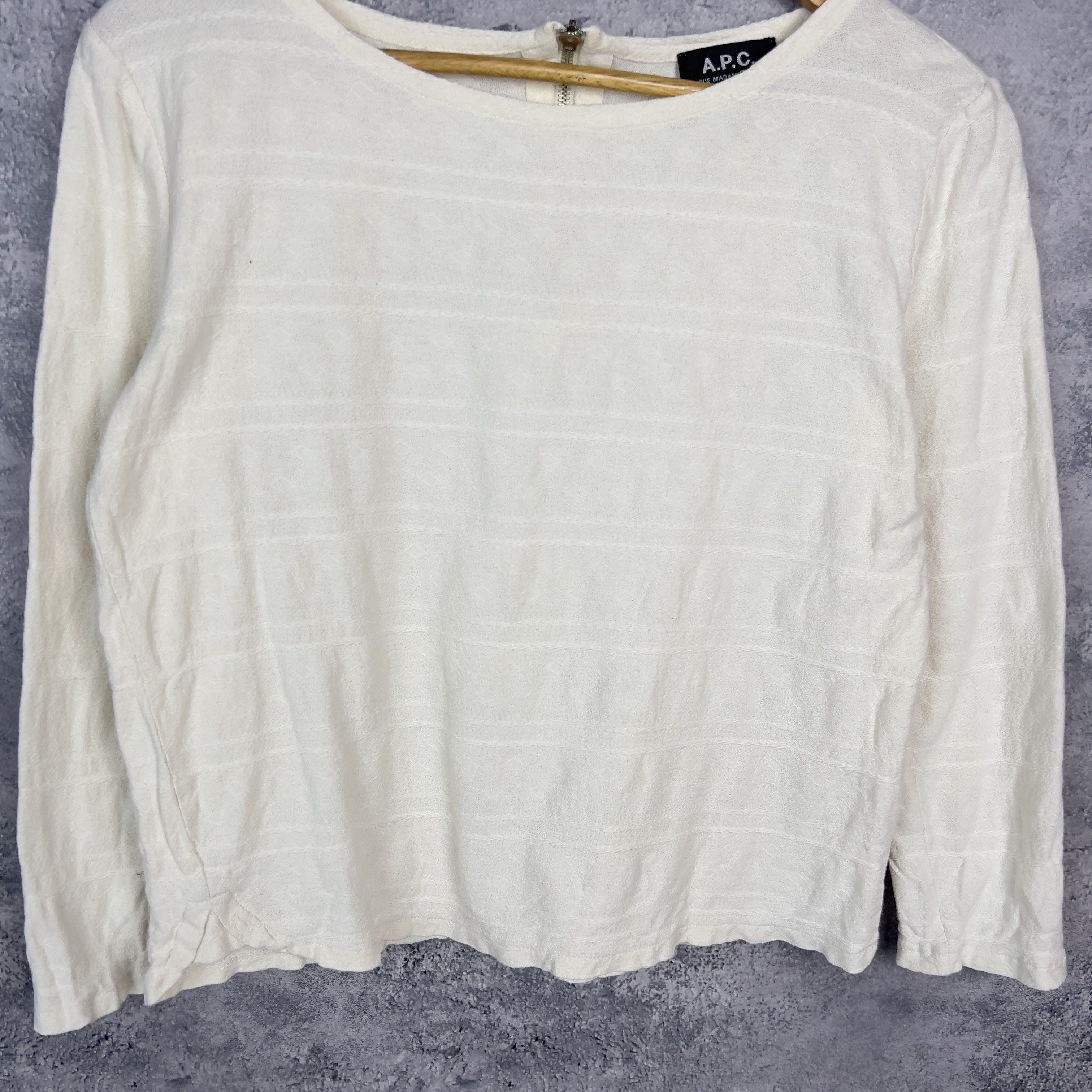 A.P.C. A.P.C. Sweatshirt Women's Size M Beige Long Sleeve Size M / US 6-8 / IT 42-44 - 3 Thumbnail