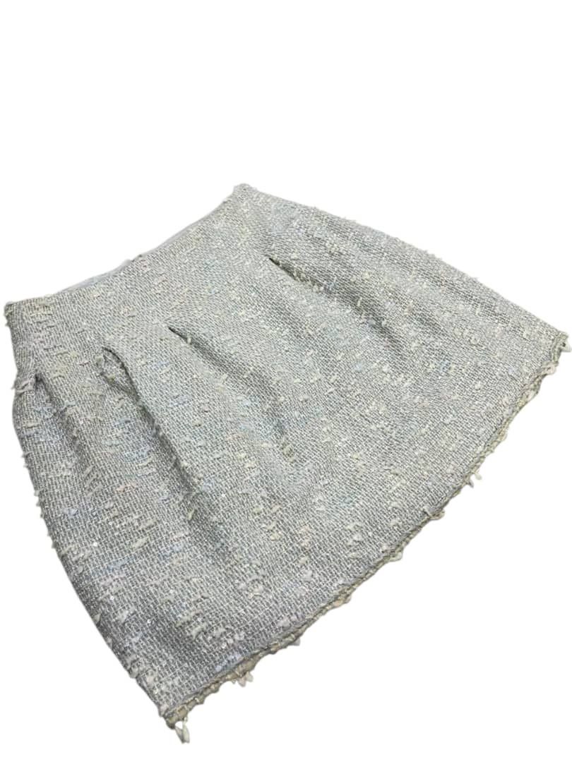 Chanel Chanal Baby Blue Sequin Tweed Skrit Size 30" / US 8 / IT 44 - 6 Thumbnail