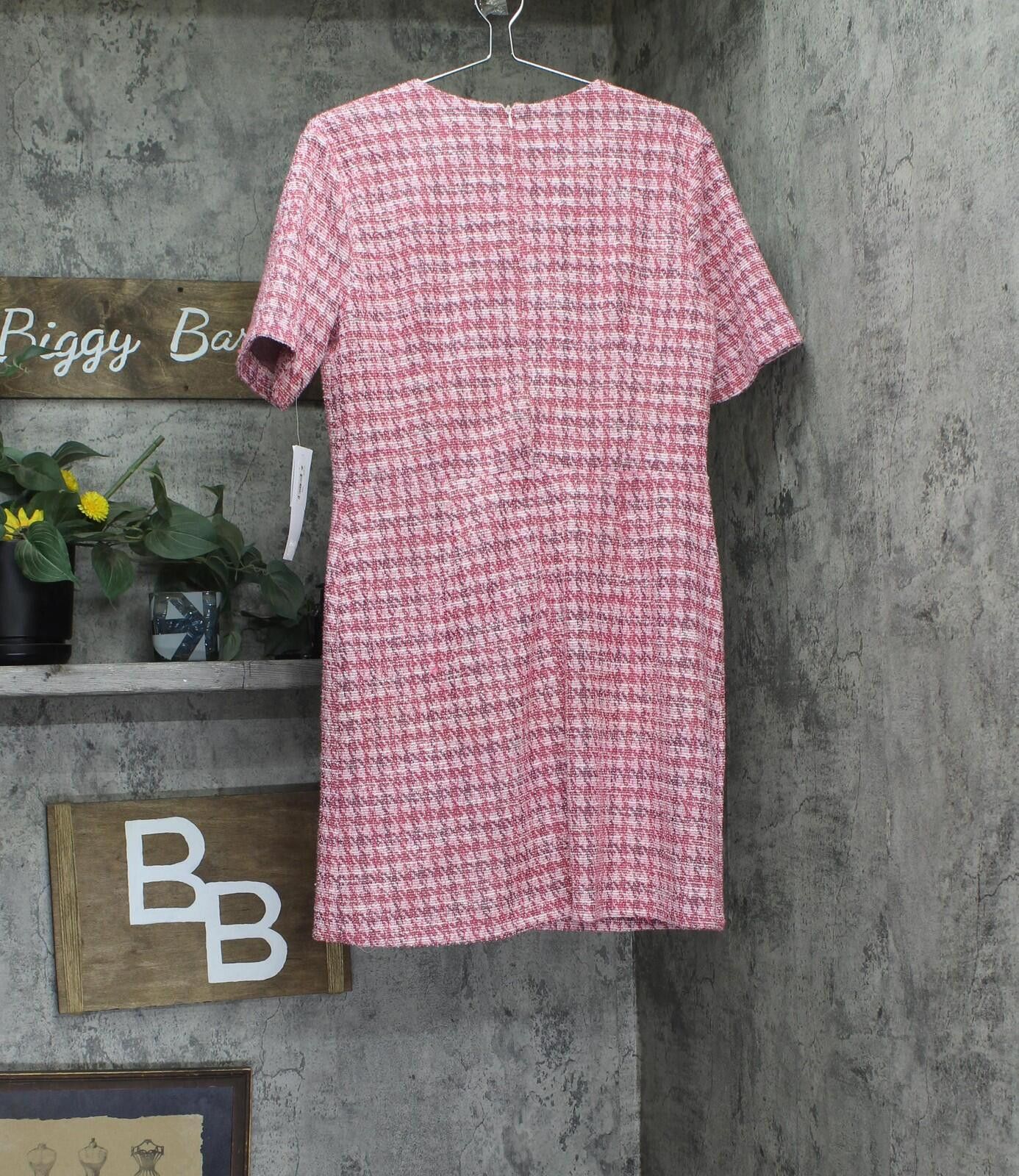 Other Nwt London Times Women's Houndstooth Faux Wrap Dress Pink 12 Size XL / US 12-14 / IT 48-50 - 2 Thumbnail