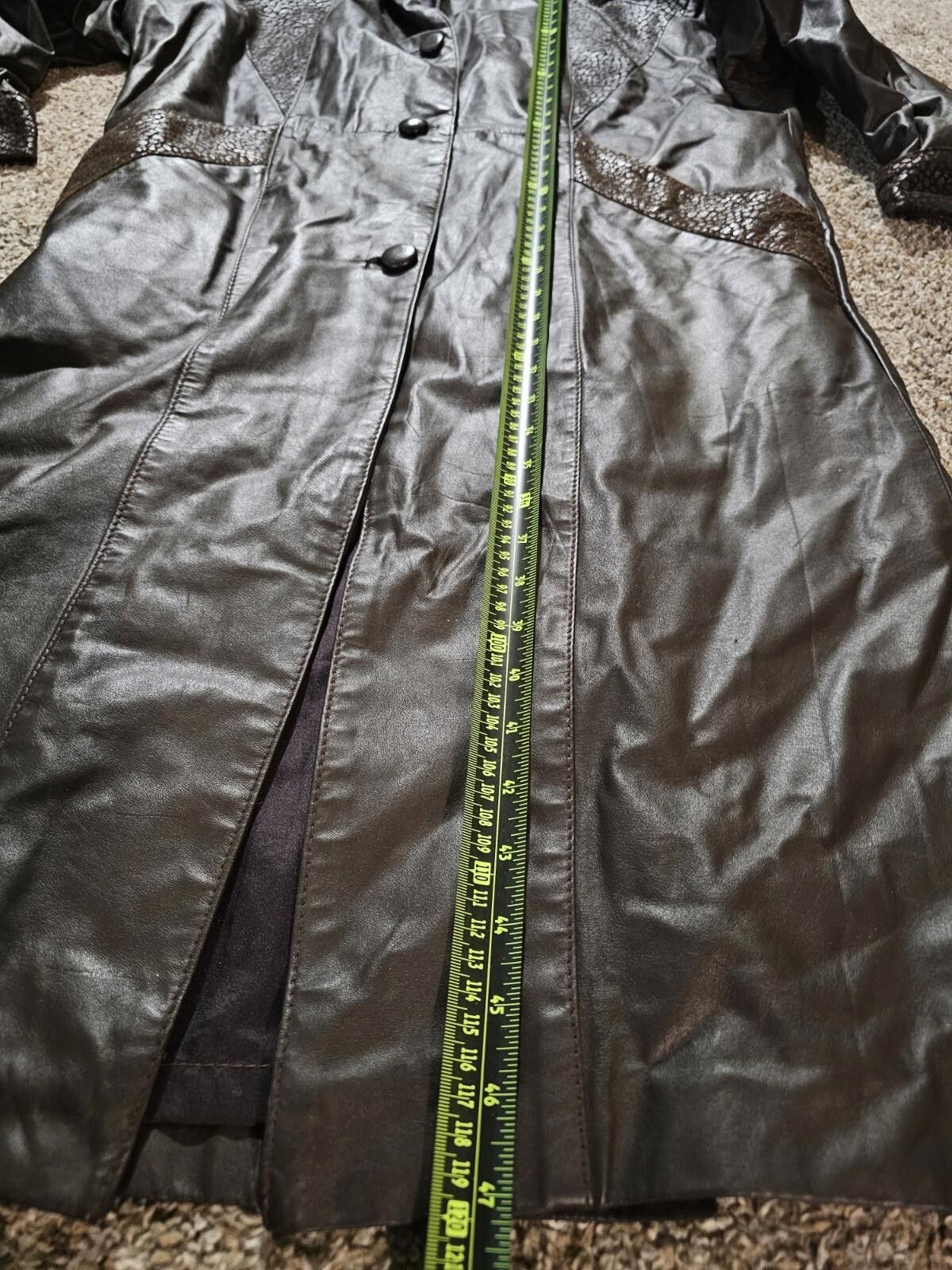 Coming Soon Comint Argentina Long Trench Style Brown Leather Jacket S Size S / US 4 / IT 40 - 5 Thumbnail