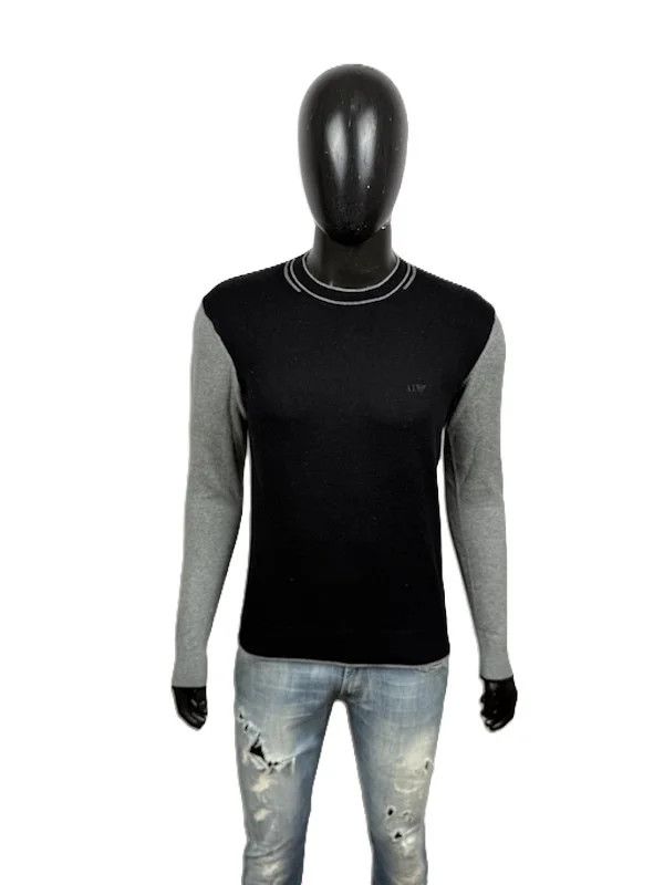 Armani Maglione Girocollo Armani Jeans Lana Grigio Nero M Size US M / EU 48-50 / 2 - 1 Thumbnail