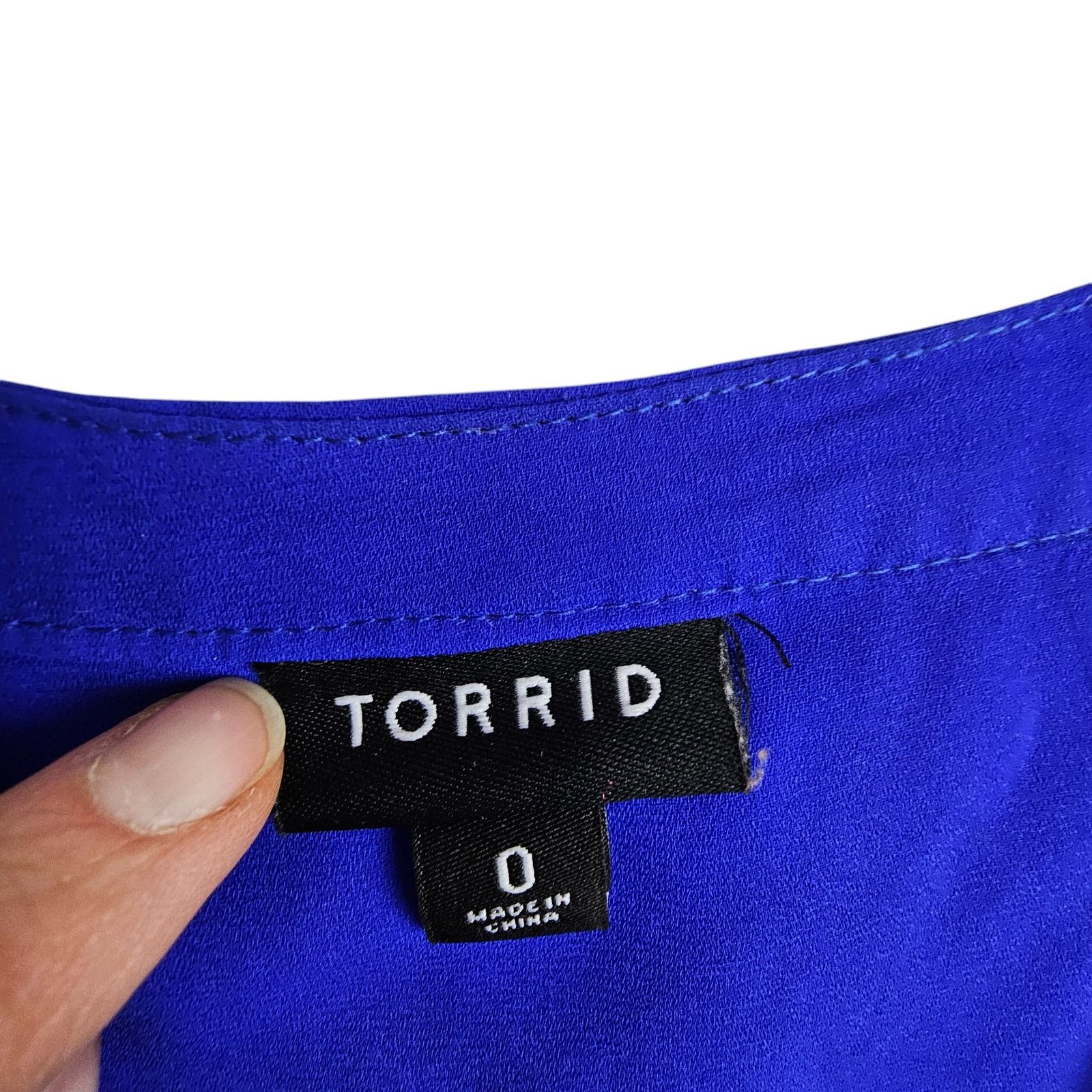 Corridor Torrid Womens Button Front Blouse Size 0X Cobalt Career Corp Size XL / US 12-14 / IT 48-50 - 6 Thumbnail