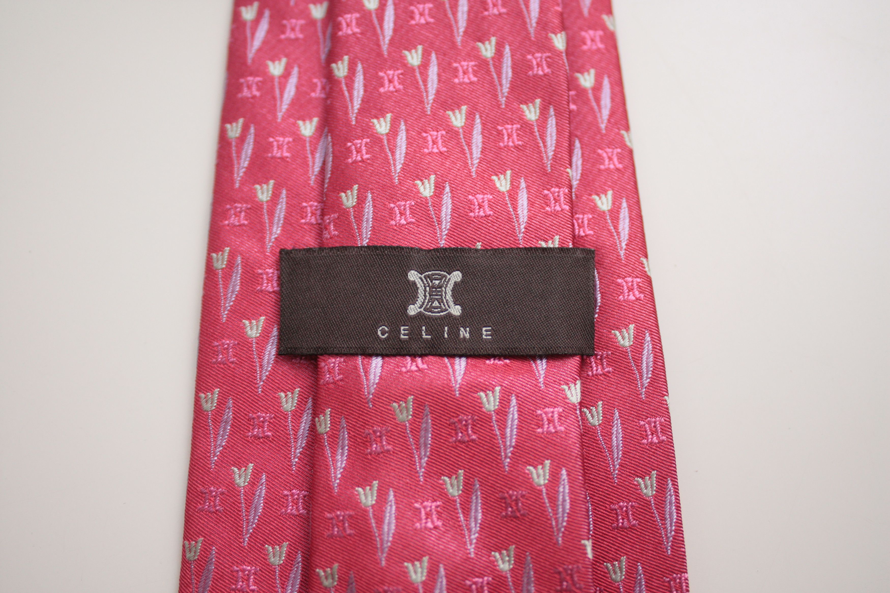 Celine Celine Red Silk Tie Made In Italy Size ONE SIZE - 2 Thumbnail